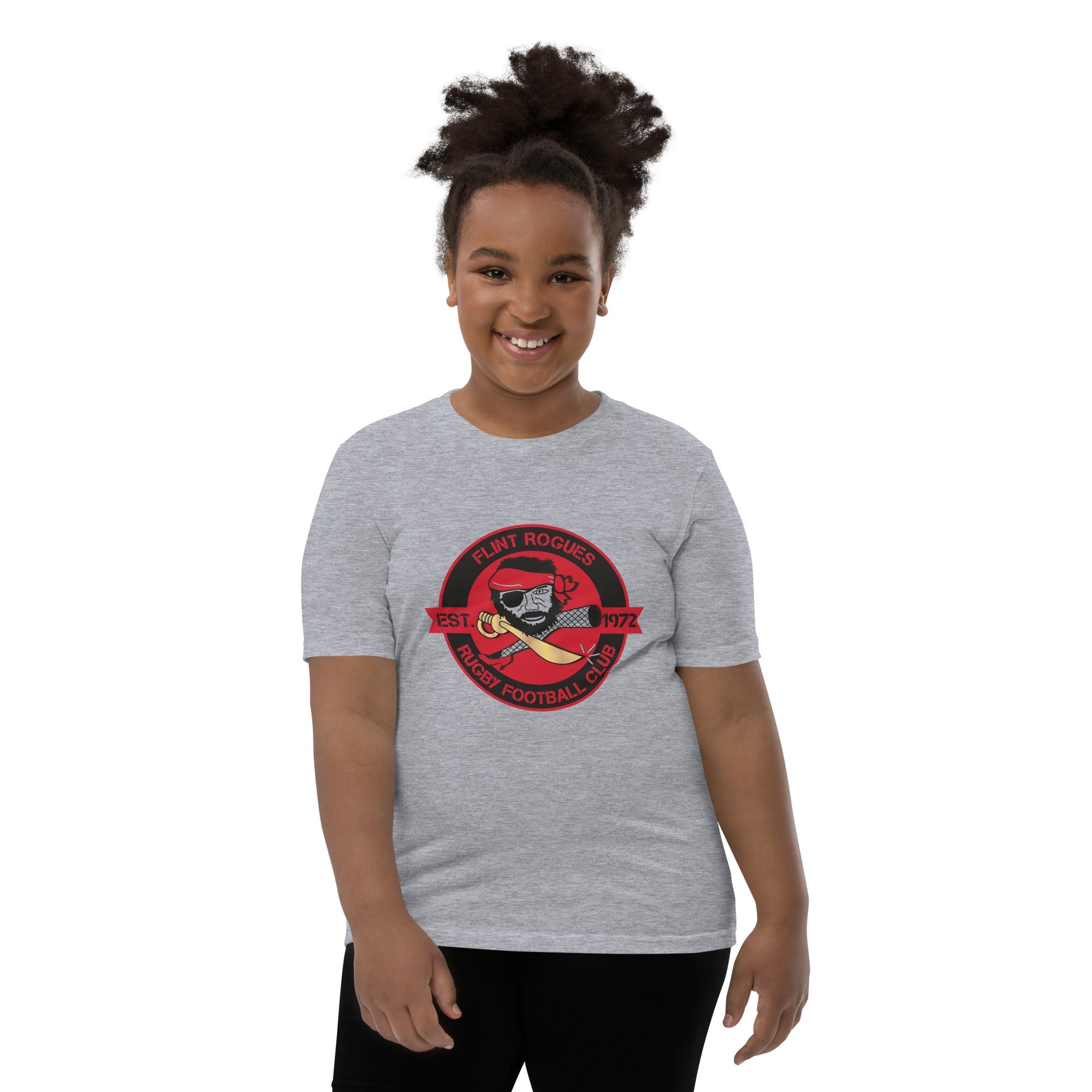 Flint Rogues RFC Youth Social Tee - Comfortable Cotton T-Shirt for Kids & Teens - Perfect for School, Sports & Casual Wear