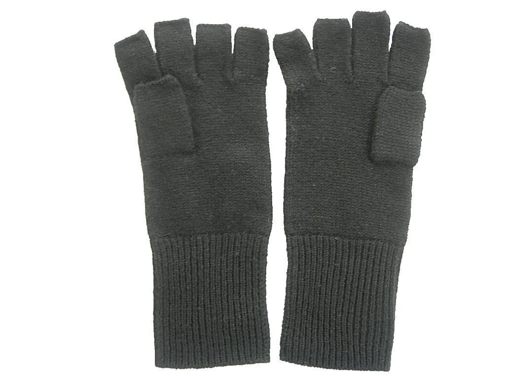 Premium 100% Pure Black Cashmere Fingerless Gloves for Women & Men - Warm Winter Half Finger Gloves for Typing, Driving & Outdoor Activities