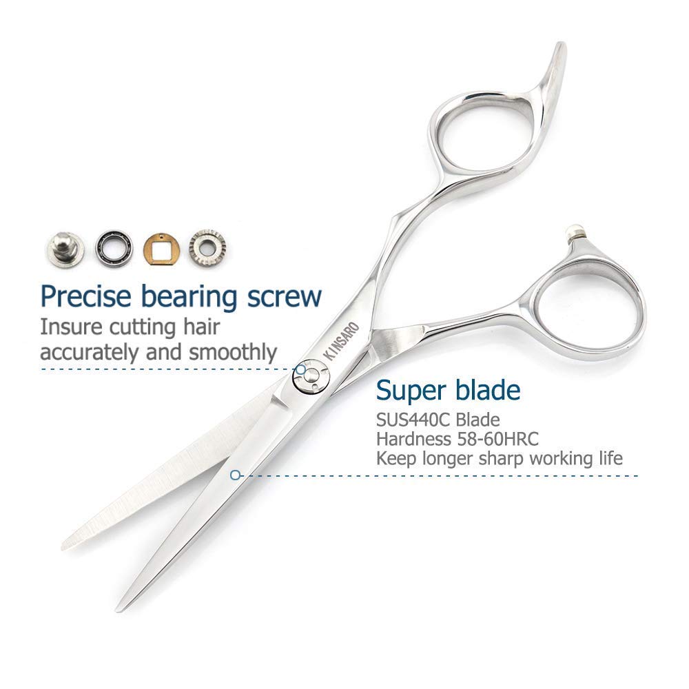 Kinsaro Professional 5.75 Inch Hair Cutting Scissors & 5.5 Inch Hair Thinning Shears - Barber Scissors Set for Precision Haircuts, Styling, and Salon Use