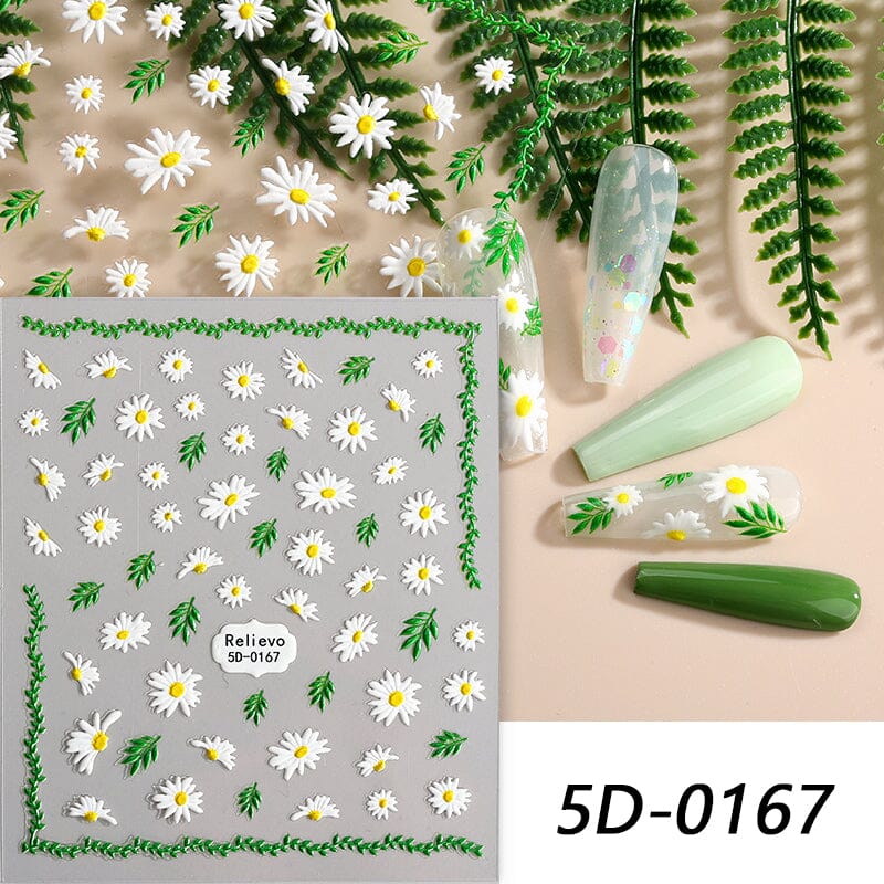 5D Embossed Flower Nail Stickers - DIY Nail Art Decals for Women | Perfect for Parties, Weddings & Special Occasions