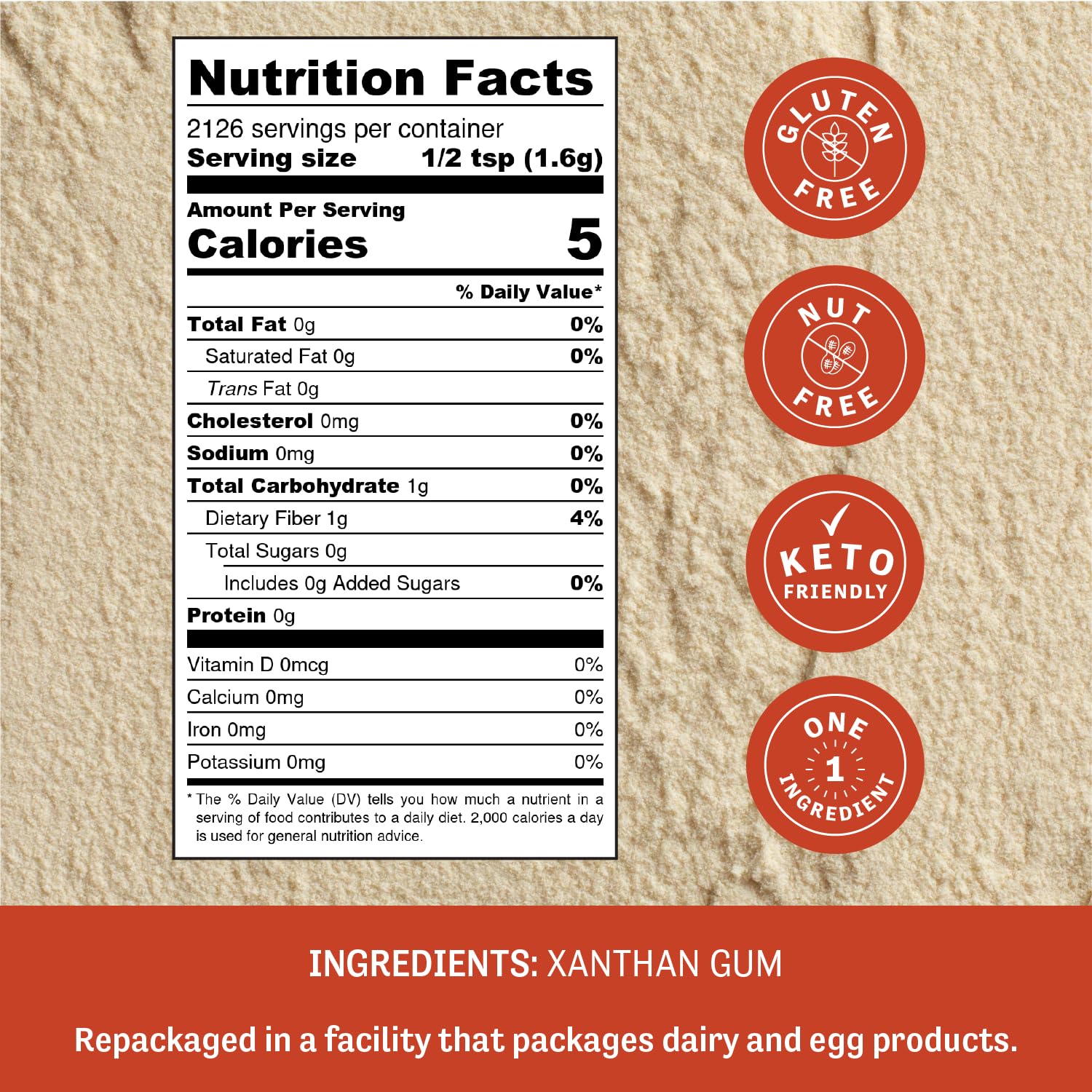 Judee's Xanthan Gum - 7.5 lb Bulk (2.4 kg) - Gluten-Free Baking Thickener for Keto, Paleo & Vegan Recipes - Perfect for Syrups, Soups, Sauces, Dressings & Baked Goods - Improves Texture & Thickness in Dough, Ice Cream & Smoothies