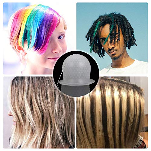 Ghelonadi Reusable Silicone Hair Coloring Cap with Steel Hook - Professional Hair Highlighting & Dyeing Tool for Salon & Home Use (1PC) - Perfect for Balayage, Ombre & DIY Hair Coloring