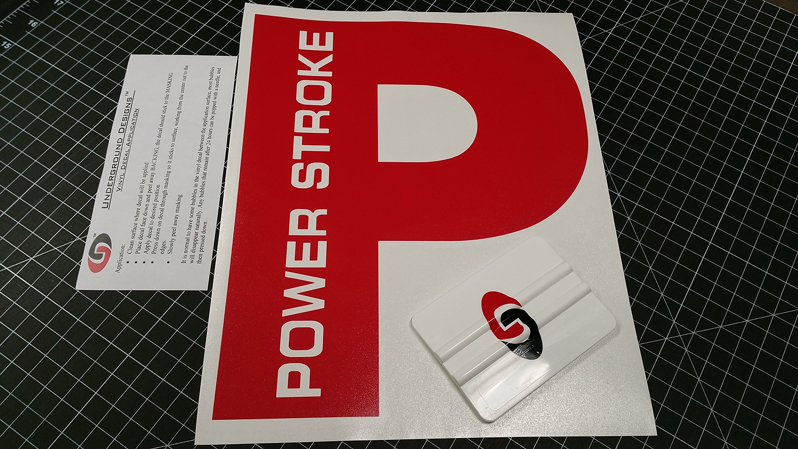 Power Stroke Rear Window Decal Tailgate Sticker Kit - Glossy Red Vinyl Decal for Trucks & SUVs - Perfect for Ford F-Series, Chevy Silverado & Ram 1500 - Weatherproof & UV Resistant for Outdoor Use