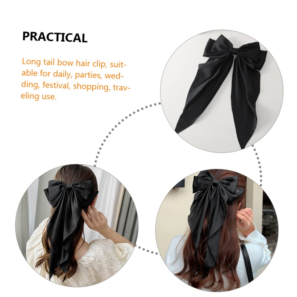 Minkissy 4 Sets Elegant Bowknot Hair Clips for Women - Large Hair Bows, Ribbon Hair Accessories (8 Pieces) - Perfect for Weddings, Parties, and Everyday Styling