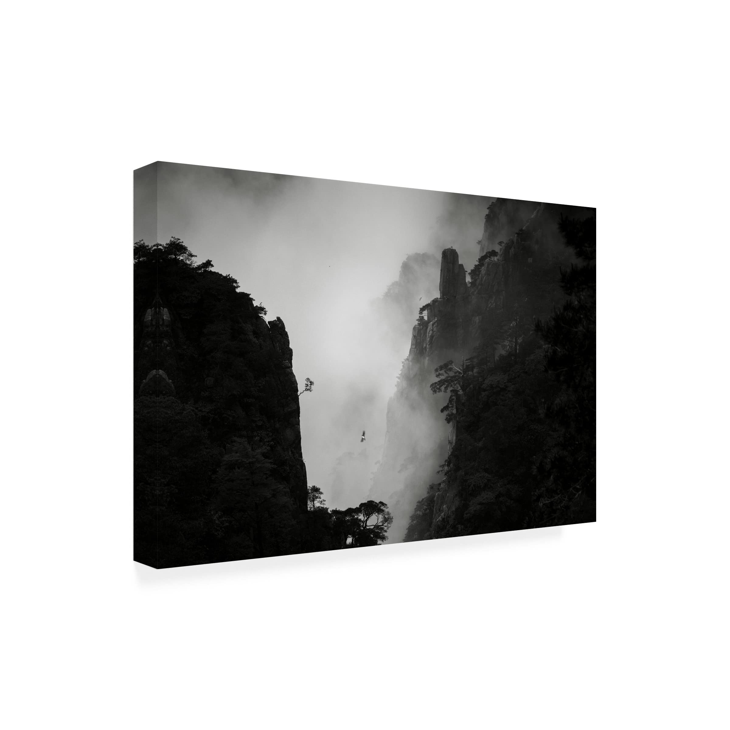 Trademark Fine Art 'Valley 1' Canvas Wall Art by Aijun Wang - Stunning Landscape Painting for Living Room, Bedroom & Office Decor