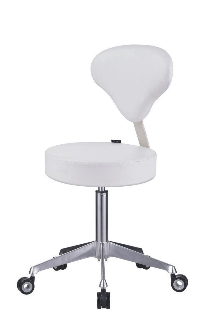 Medical Stool for Doctors & Nurses - Adjustable Height Rolling Stool with Back Support - Perfect for Hospitals, Clinics & Home Healthcare Use