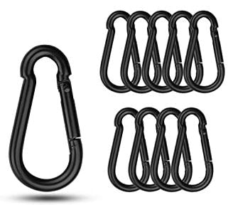 Premium Black Snap Hook Carabiner - Heavy Duty Stainless Steel Clip for Outdoor Gear, Keys, Dog Leashes & Camping Equipment - Ideal for Hiking, Backpacking & Climbing Adventures