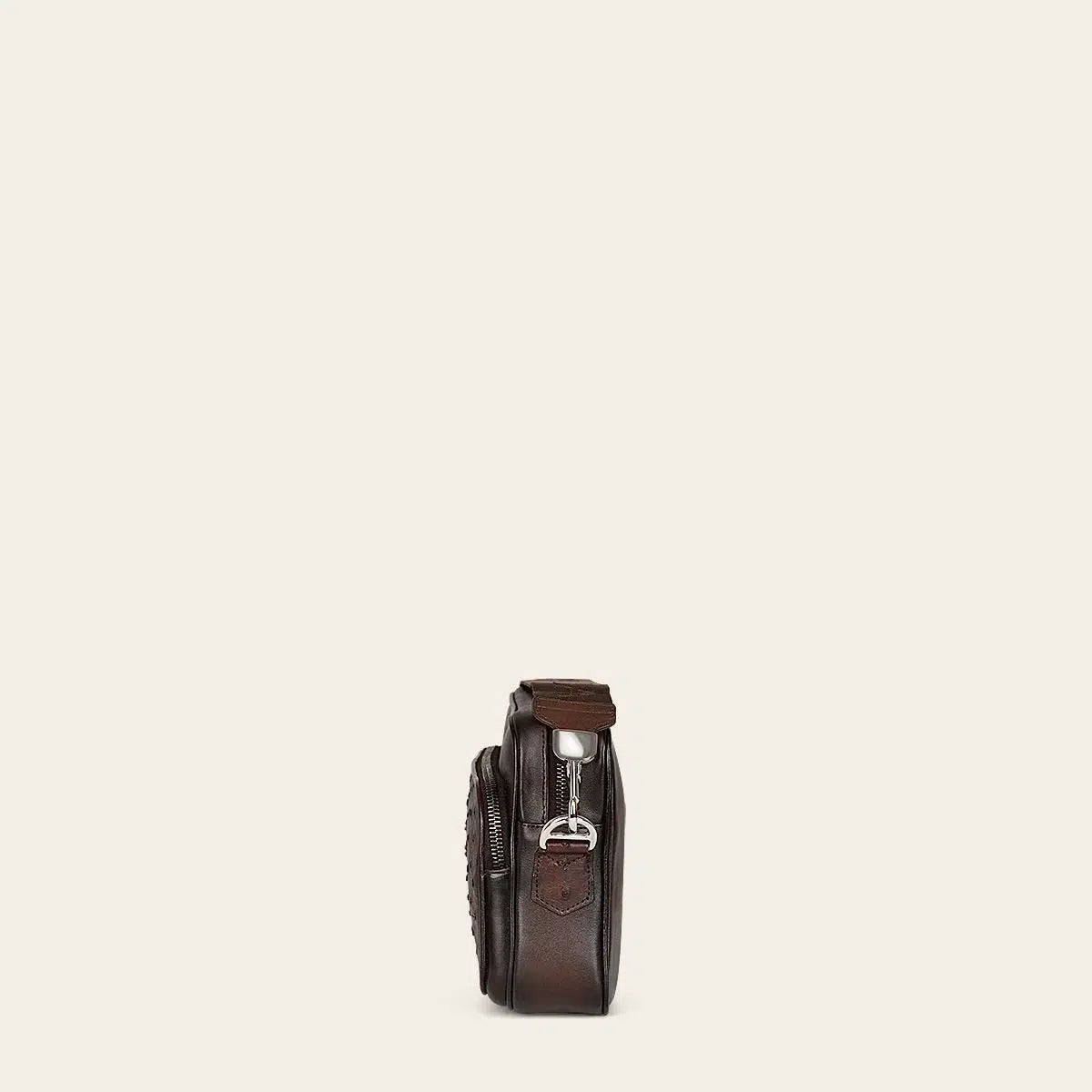 BOC04A1 Genuine Chocolate Ostrich Leather Handbag for Women - Luxury Crossbody Purse with Adjustable Strap, Perfect for Date Night, Parties & Special Occasions