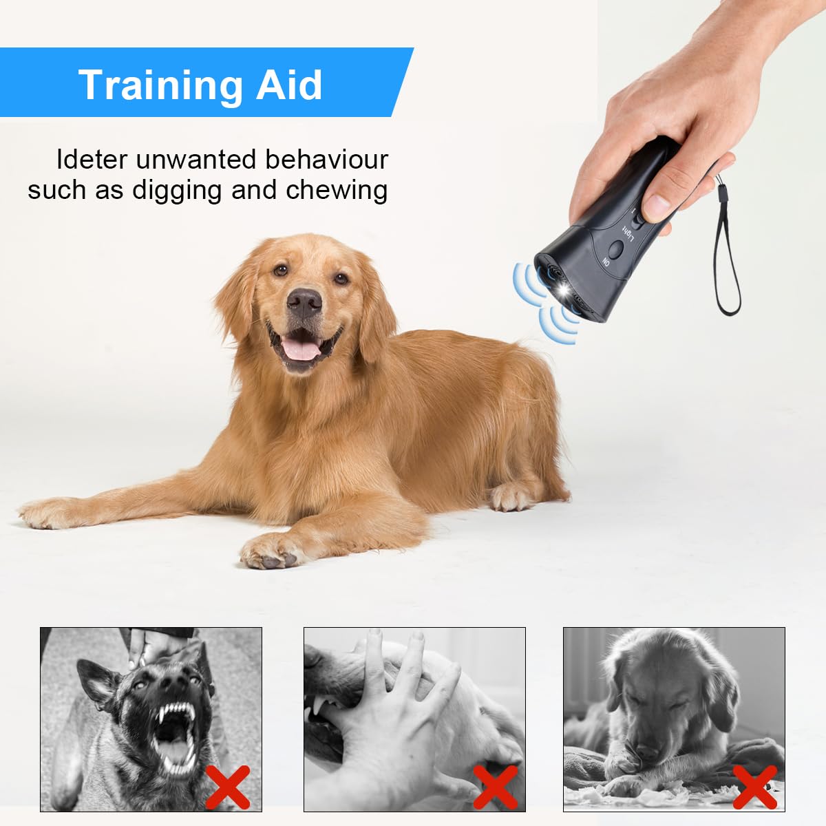 QZC Ultrasonic Dog Repellent - Effective Training Device to Stop Dog Attacks & Aggression | Safe for Pets, Home Security & Outdoor Use