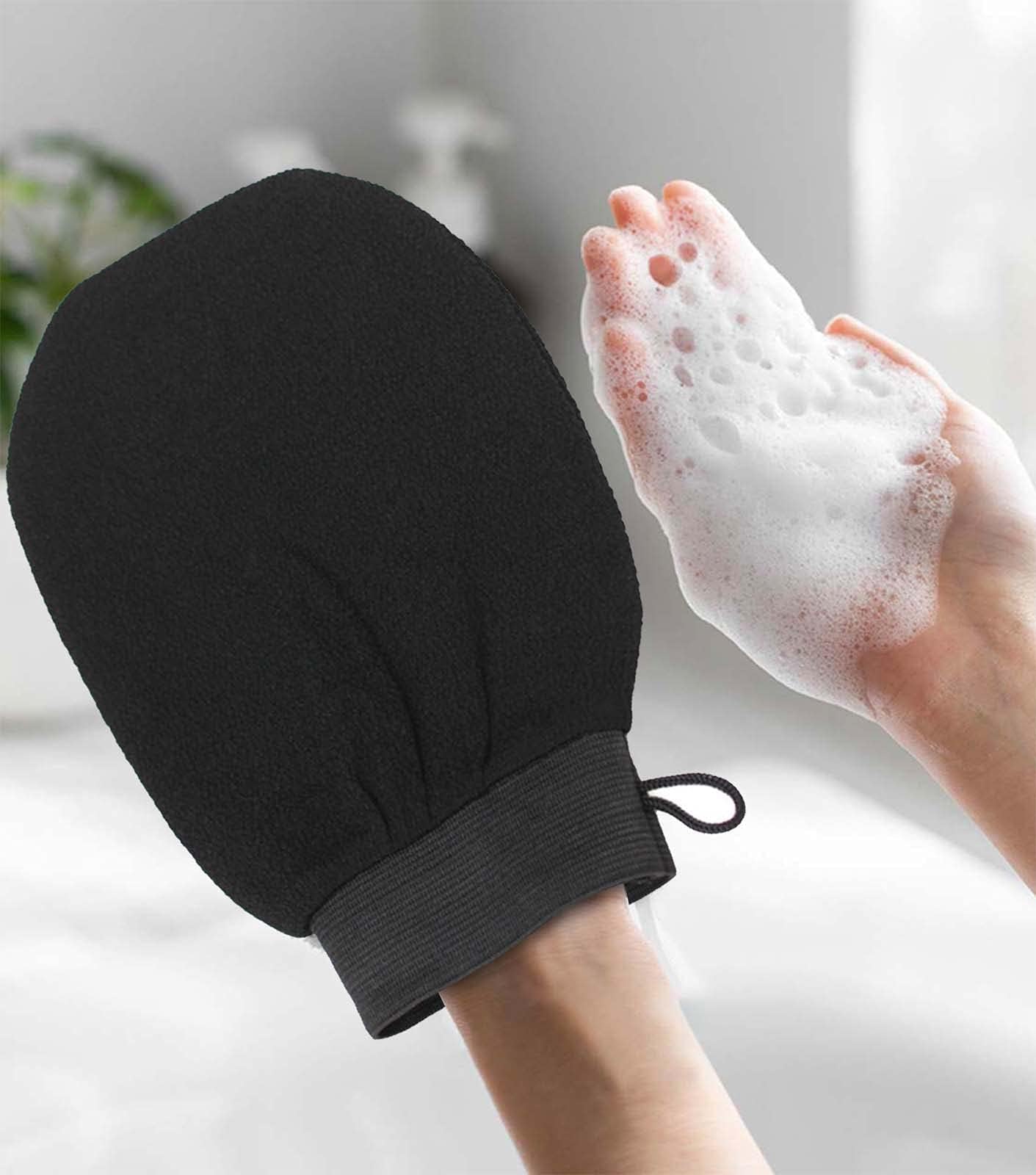 Premium Exfoliating Shower Gloves for Deep Cleansing & Smooth Skin - Spa Quality Bath Accessories with Free Shower Gel & Moisturizer Samples - Perfect for Dry Skin Care & Home Spa Treatments