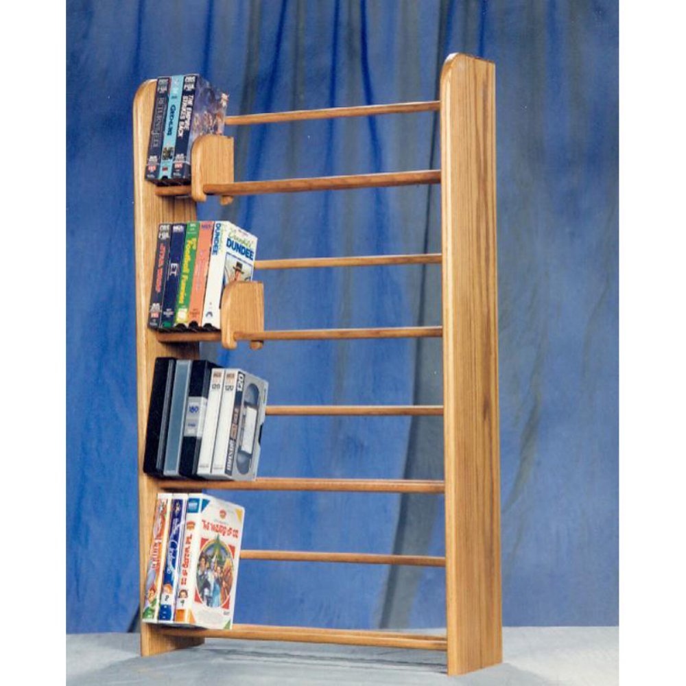Honey Oak Wood Shed 405 160 DVD Storage Rack with Dowel - Organize Your DVD Collection | Perfect for Home Theater, Office, and Media Room Organization