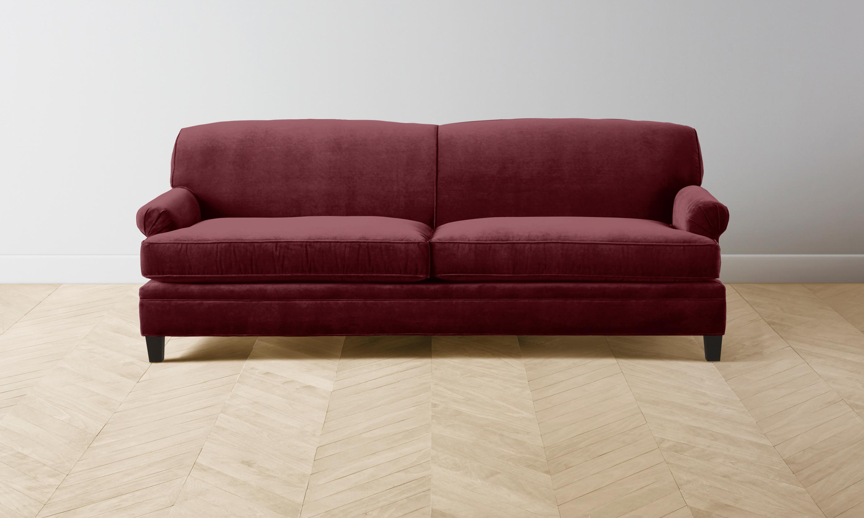 Carmine Performance Velvet Sofa in Merlot - Luxurious Comfort for Living Room, Lounge & Home Theater