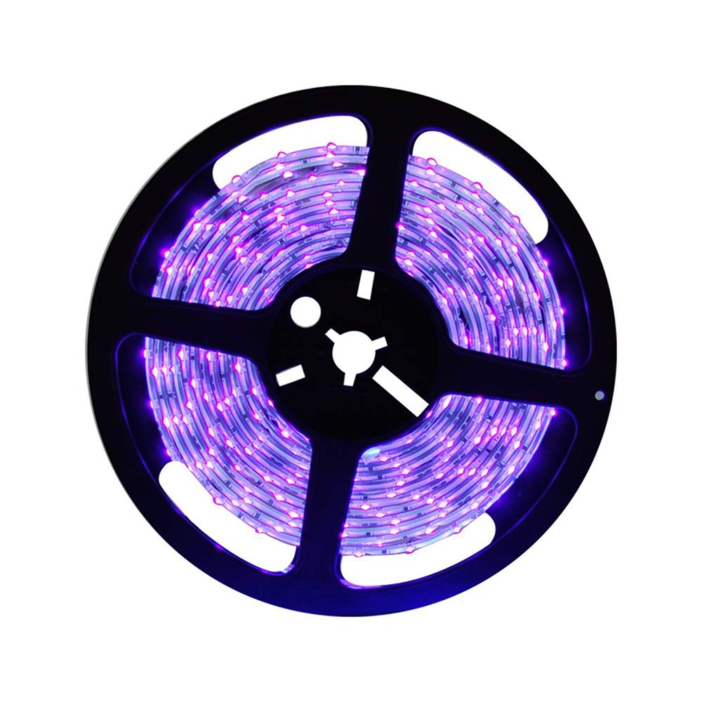 Matybobe 16.4ft UV LED Strip Lights - 300 Ultra Violet LEDs, Flexible 12V Rope Lighting with Power Supply for Blacklight Parties, Glow Decor & Home Theater Lighting