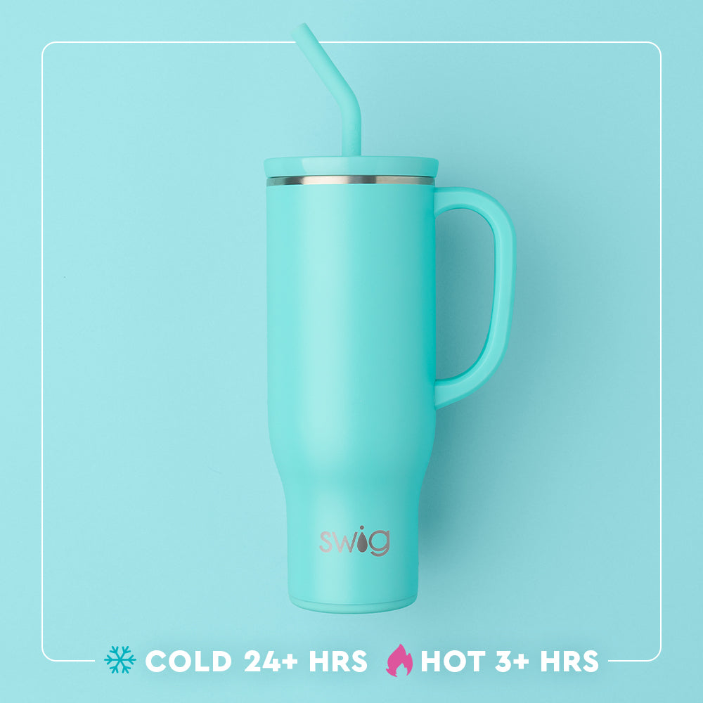Glacier Stripe Mega Mug 30oz - Large Insulated Coffee Cup with Stripe Design - Perfect for Home, Office & Outdoor Use