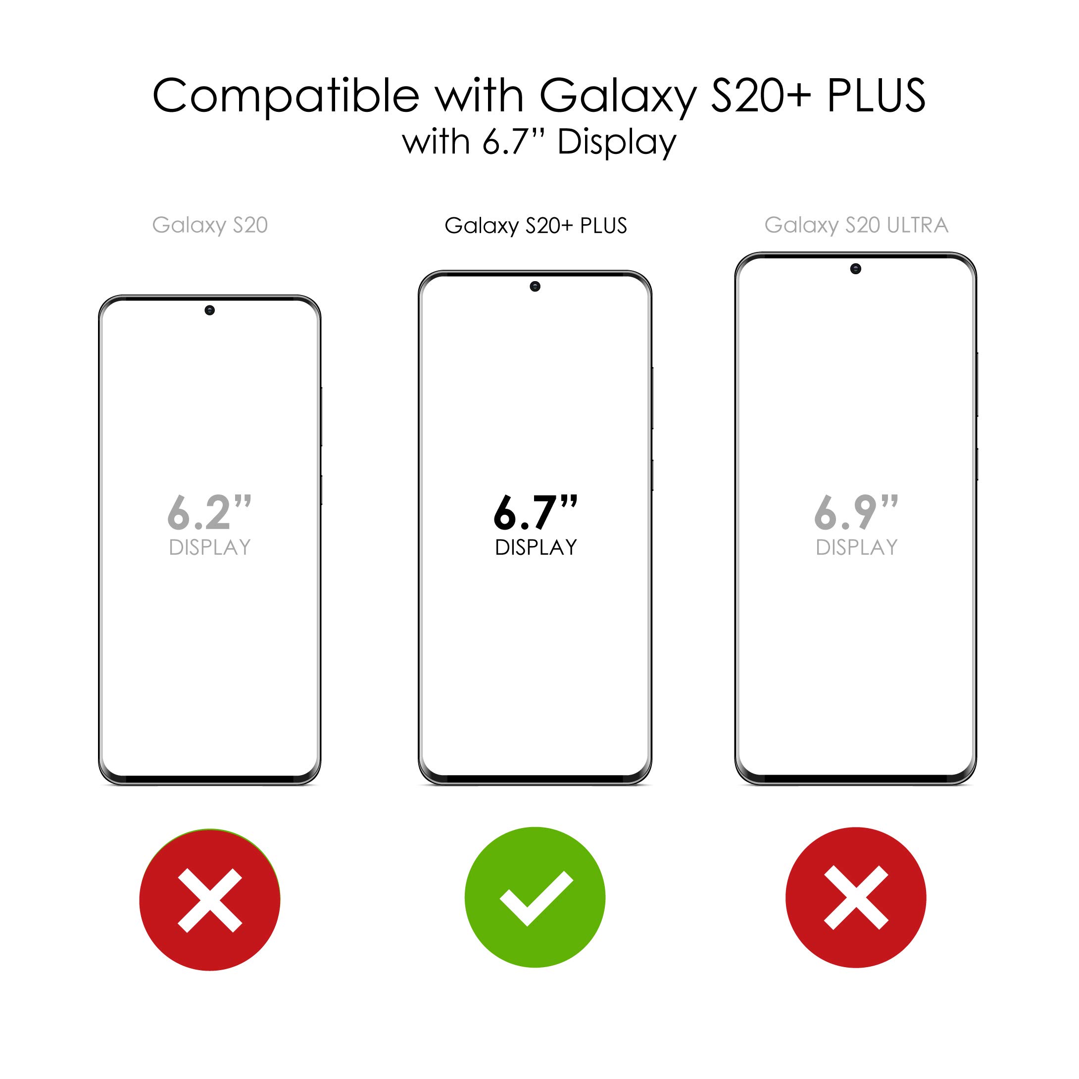 Shockproof Hybrid Case for Samsung Galaxy S20+ Plus/5G (6.7 Inch) - Clear TPU Bumper with Acrylic Back & Tempered Glass Screen Protector - Slim Protective Phone Cover for Everyday Use, Work & Travel