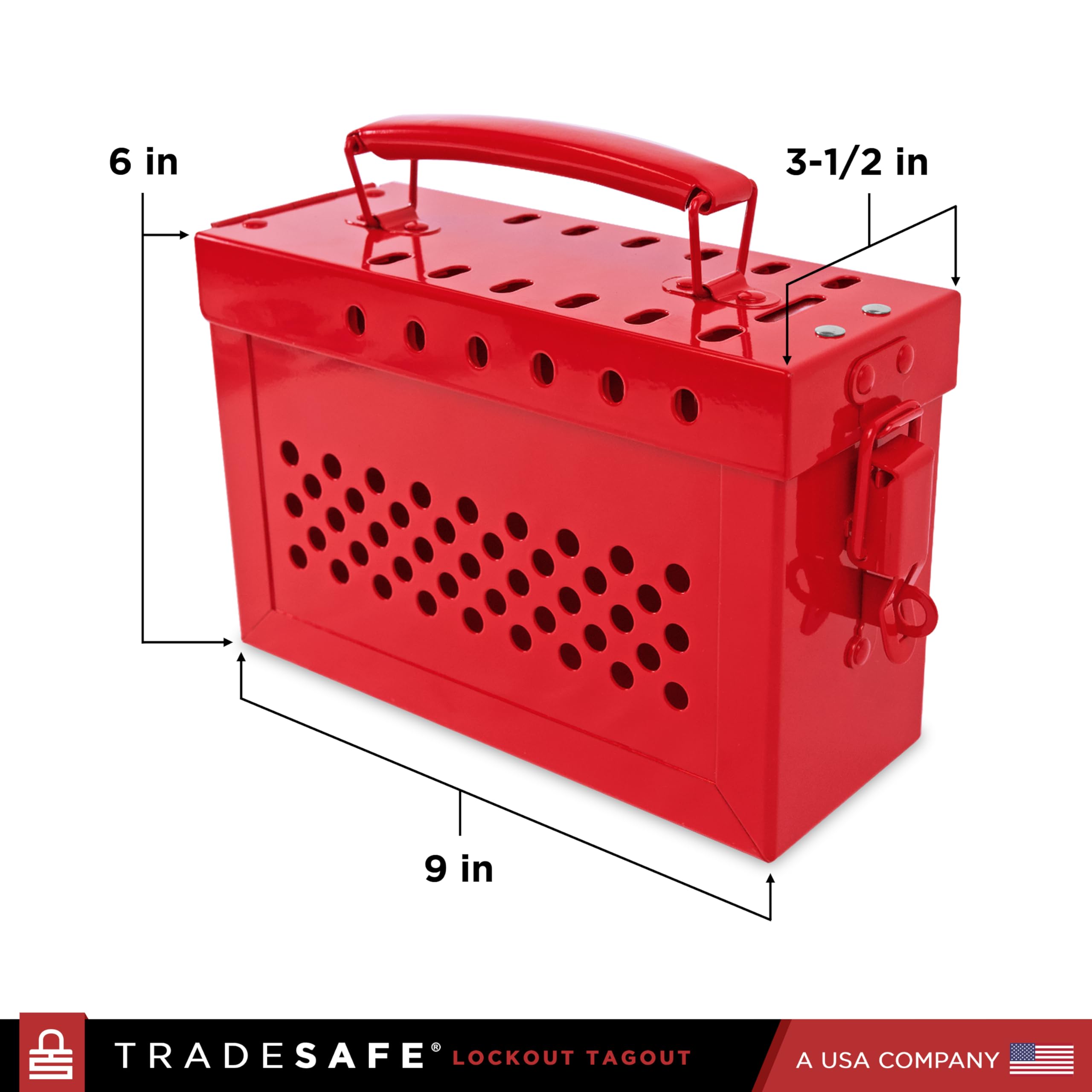 TRADESAFE Lockout Tagout Group Lock Box - Heavy Duty 18 Gauge Steel LOTO Safety Box for OSHA Compliance | Secure Equipment Isolation | Perfect for Industrial Safety, Construction Sites & Facility Maintenance Teams
