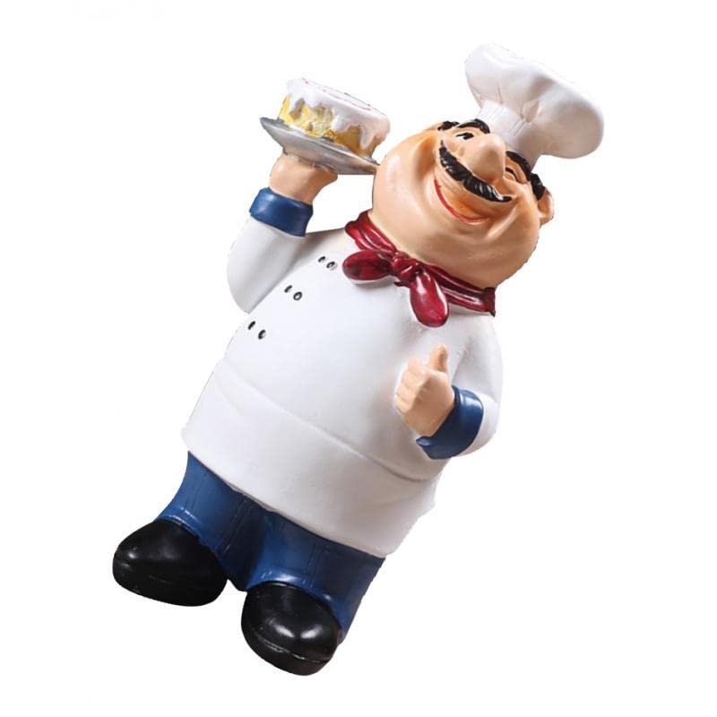 2-Piece Modern Beige Chef Figurine Set - Elegant Kitchen Decor for Home, Restaurant & Office - Perfect for Countertop, Shelf & Table Display