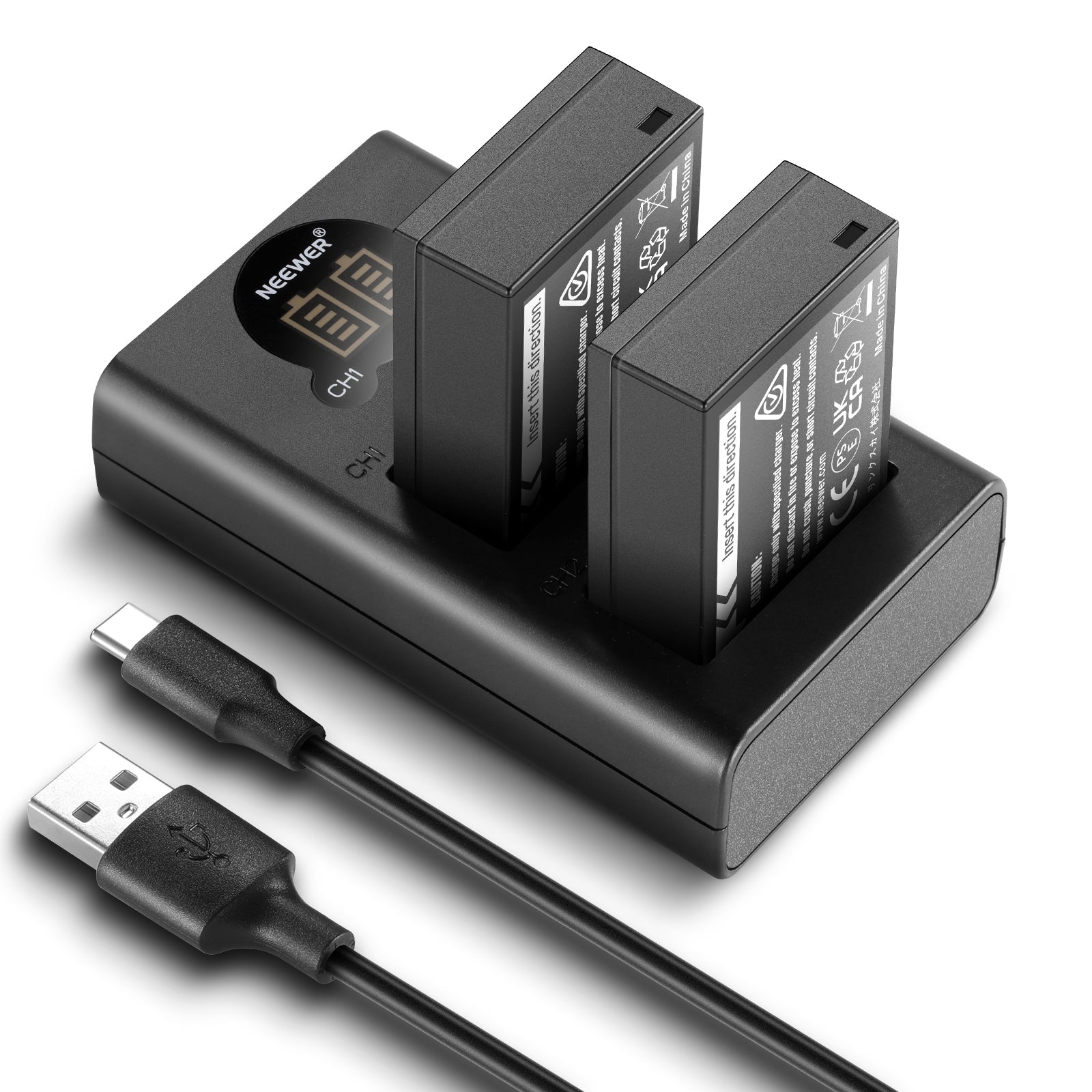 NEEWER 2 Pack 1140mAh NP-W126 Replacement Battery & Charger Set for Sony Cameras - Perfect for Travel, Vlogging, and Professional Photography