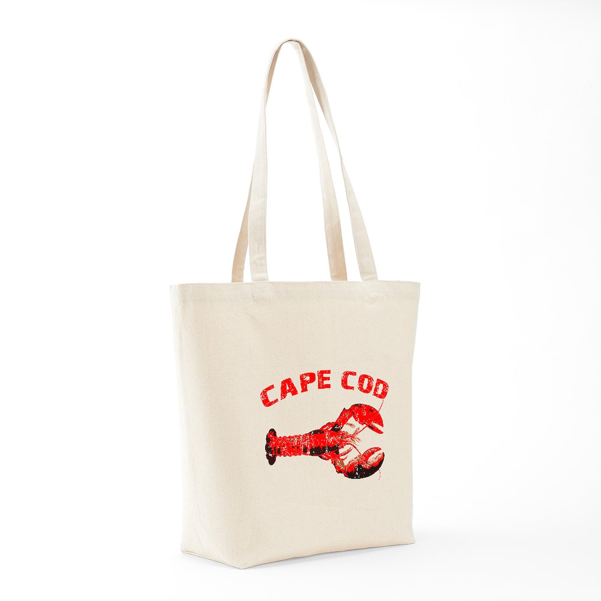 Cape Cod Lobster Canvas Tote Bag - Natural Reusable Grocery Shopping Bag for Beach, Market & Daily Use