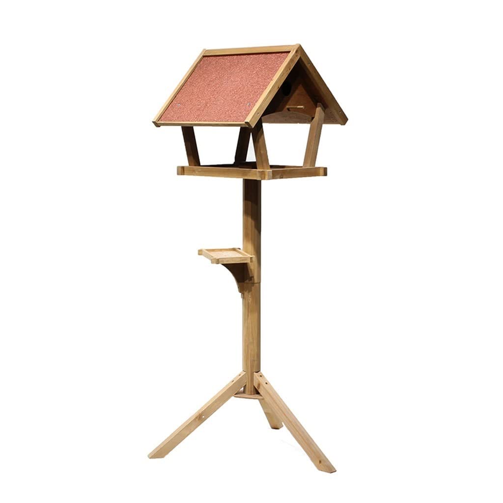 Zuyang Large Capacity Wooden Bird Feeder - Outdoor Platform Birdhouse for Winter Feeding | Attract Wild Birds to Your Garden or Backyard