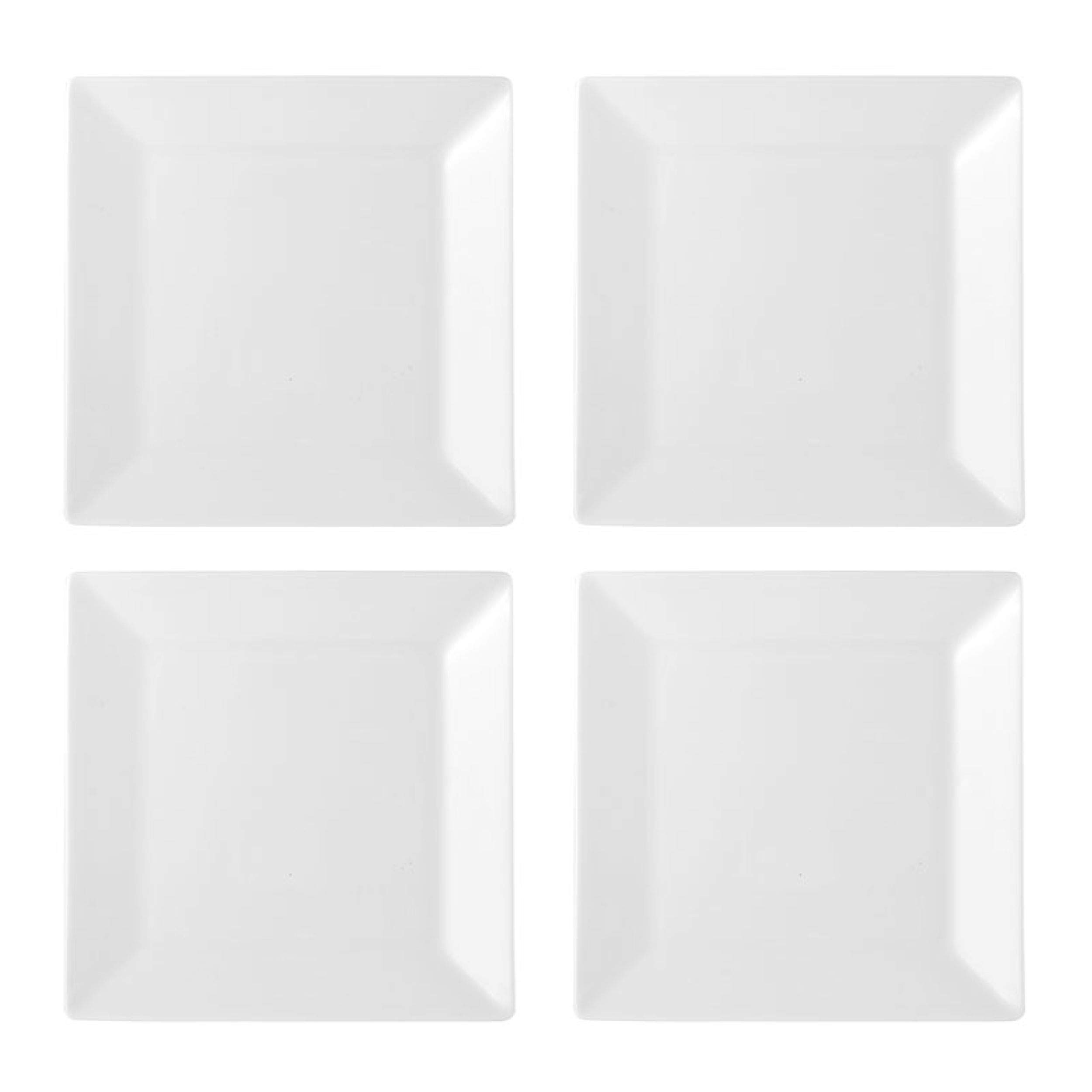 Mikasa Square Delray 16-Piece Bone China Dinnerware Set - White Elegant Dinner Plates, Salad Plates, Bowls & Mugs - Service for 4 - Perfect for Formal Dining, Wedding Registry & Holiday Entertaining