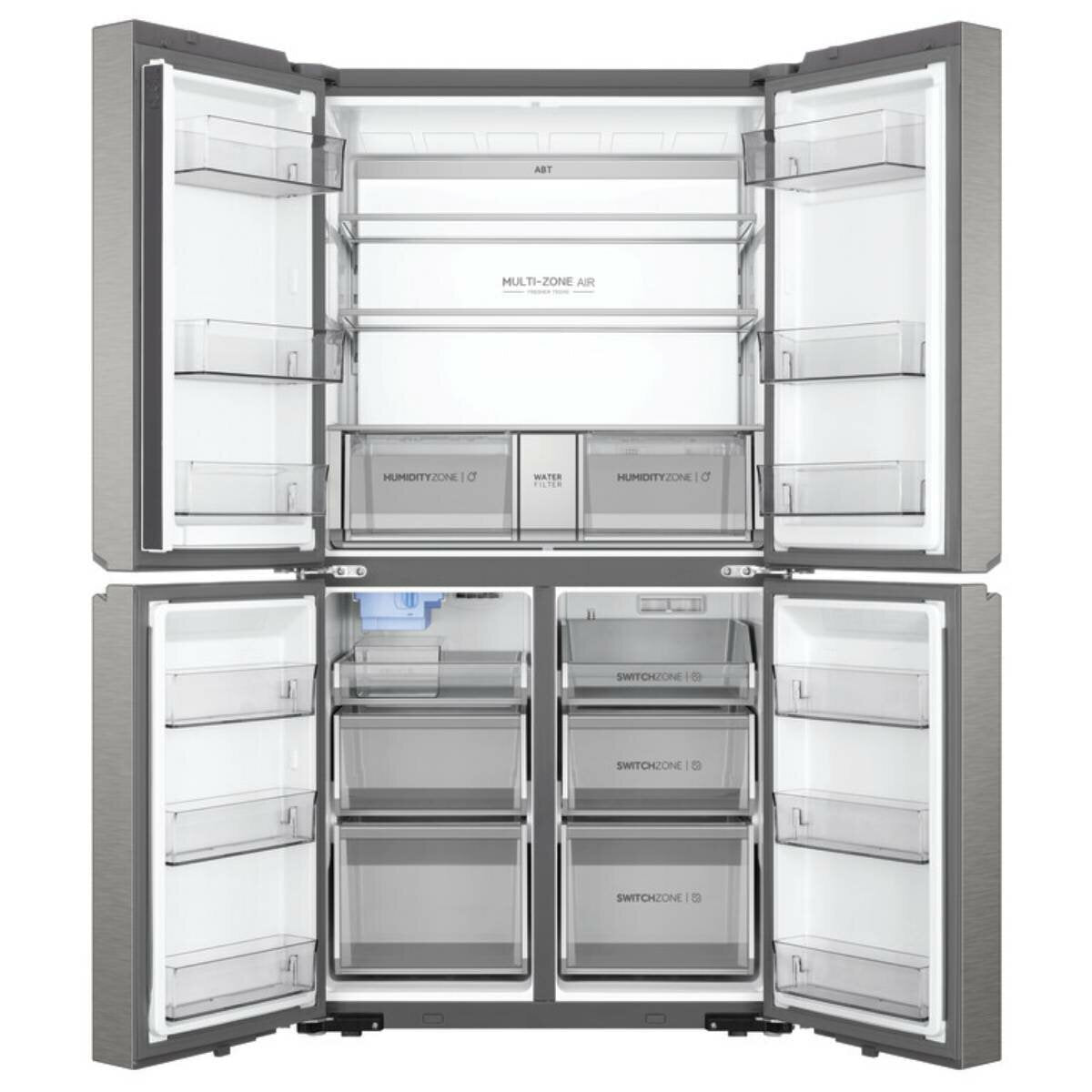 Haier 623L Quad Door Smart Refrigerator with Ice Maker, Water Dispenser & WiFi Connectivity - HRF680YPS - Perfect for Large Families & Modern Kitchens