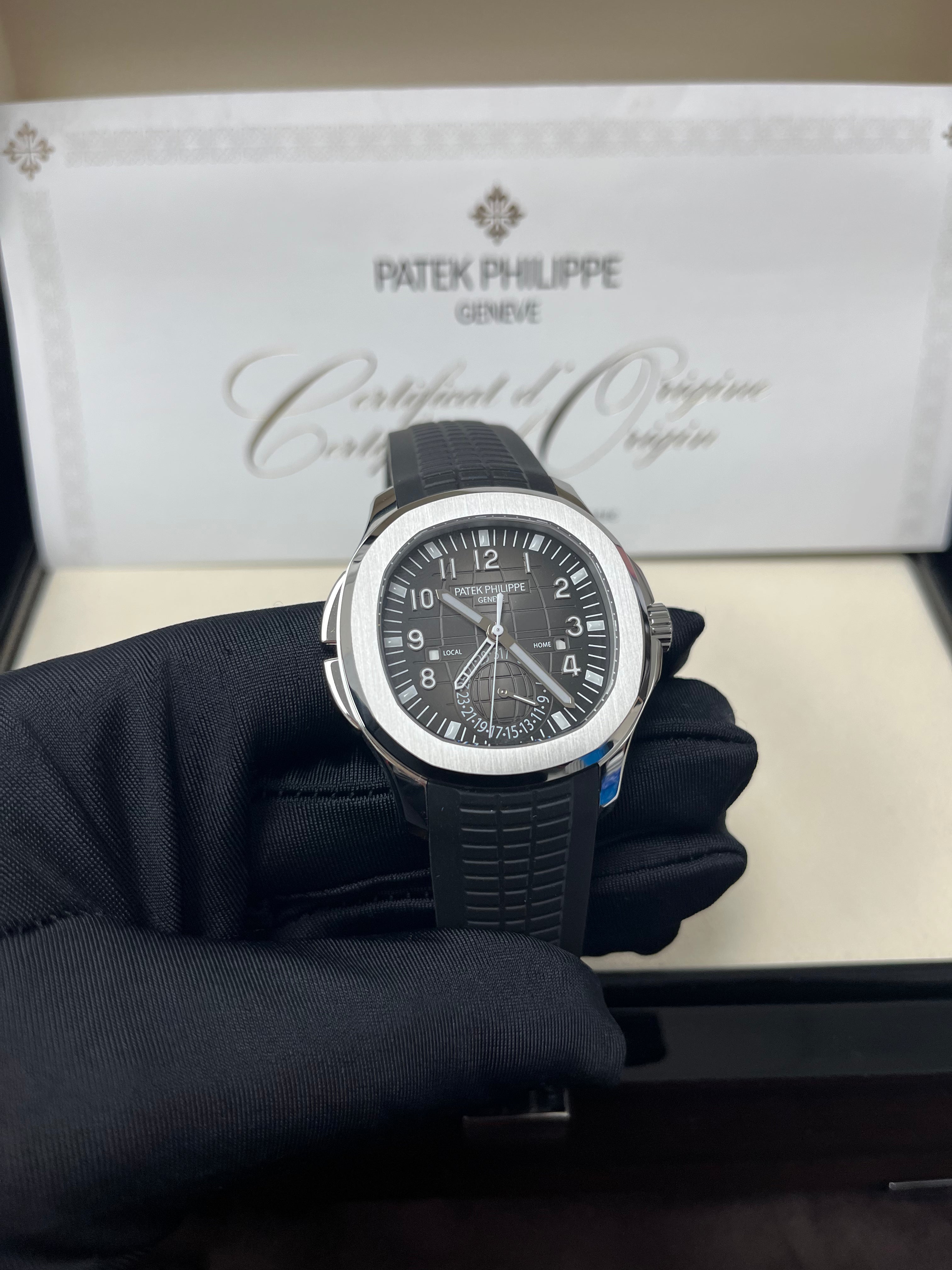 Patek Philippe Aquanaut Stainless Steel Dual Time Watch Ref#5164A-001 - Luxury Men's Sports Watch for Travel & Business Professionals