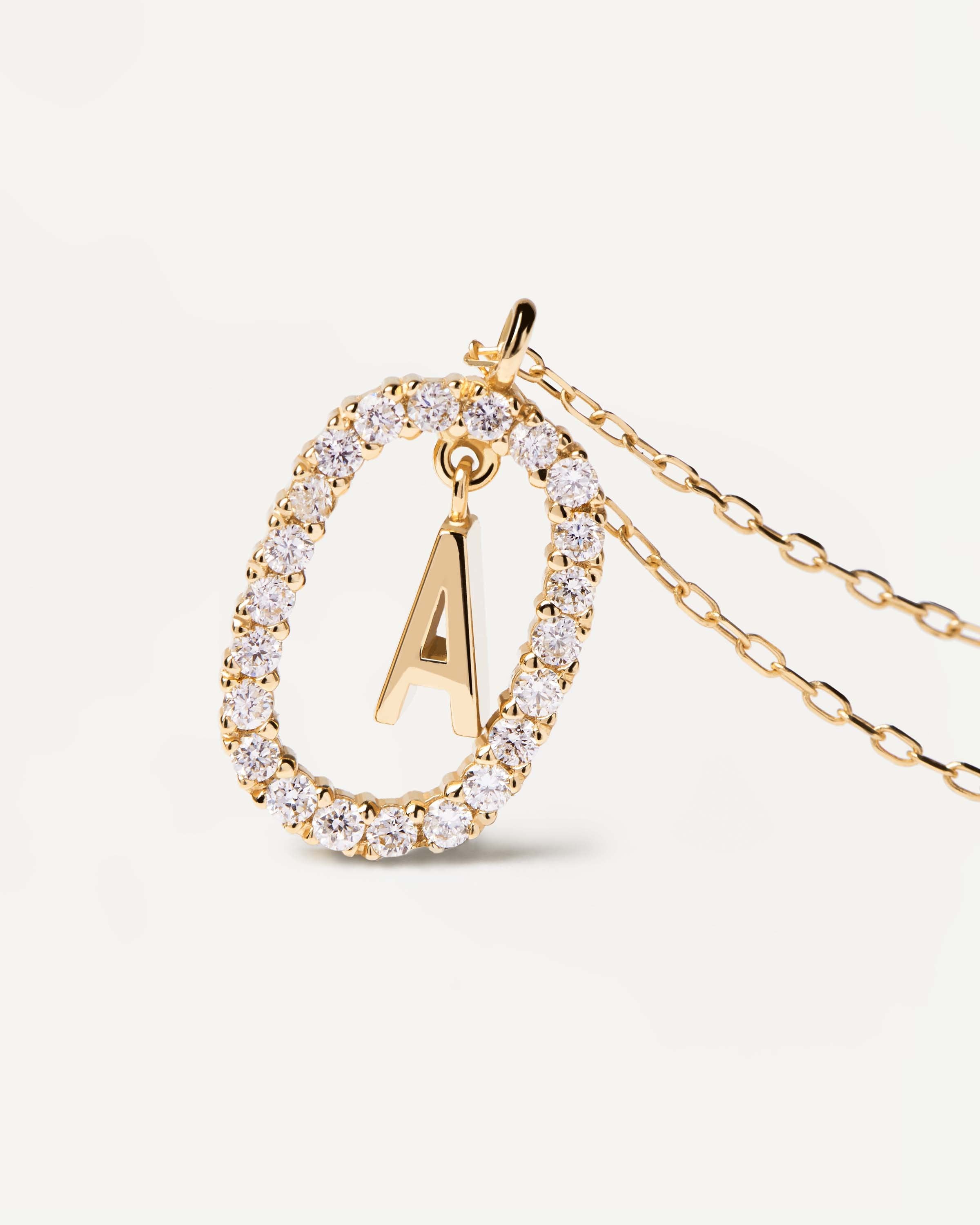 14K Gold Letter A Necklace with Diamonds - Elegant Personalized Initial Jewelry for Women, Perfect for Gifts, Anniversaries & Special Occasions