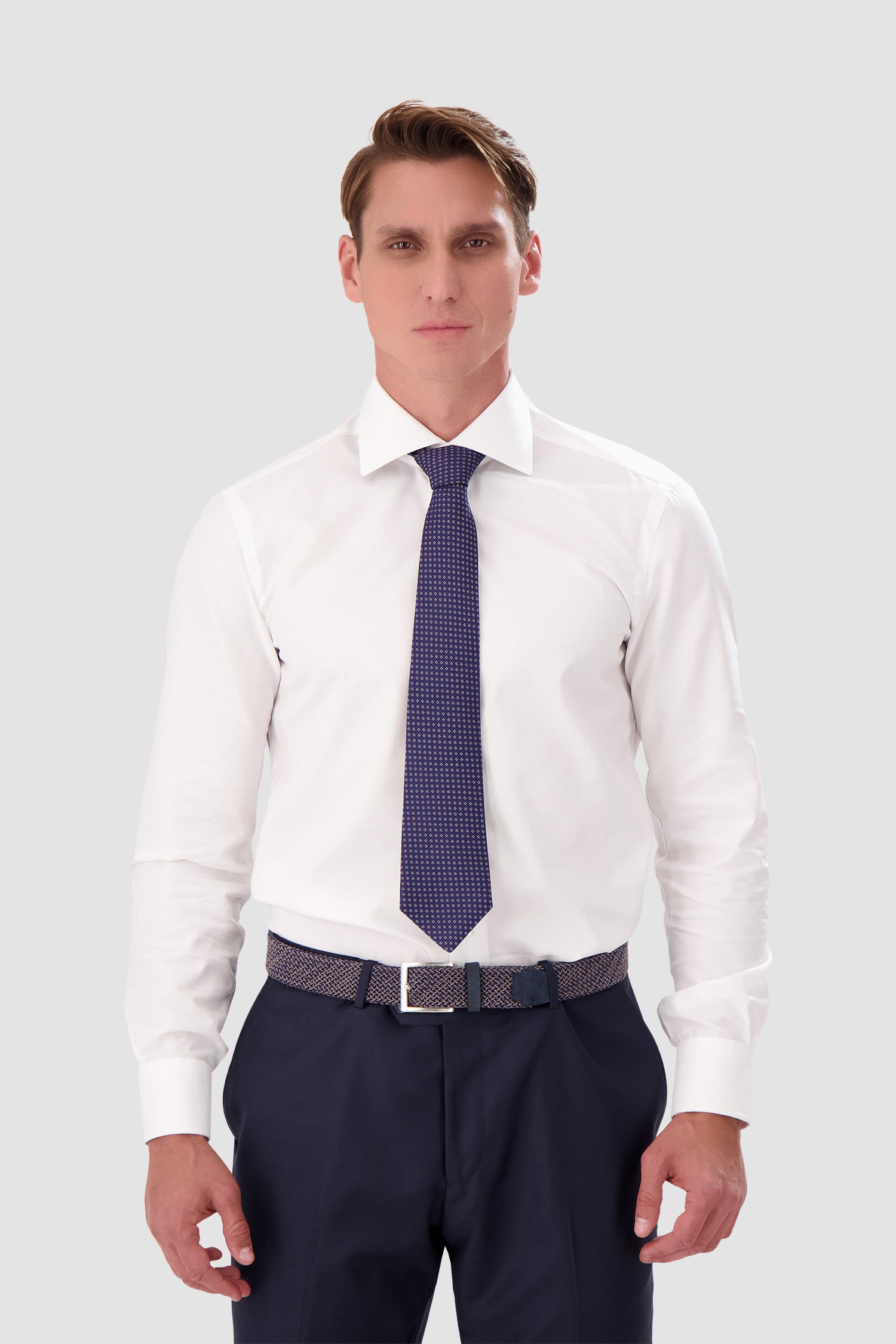 Premium Kiton Navy Blue Silk Tie for Men - Elegant Formal Necktie for Business, Weddings & Special Occasions