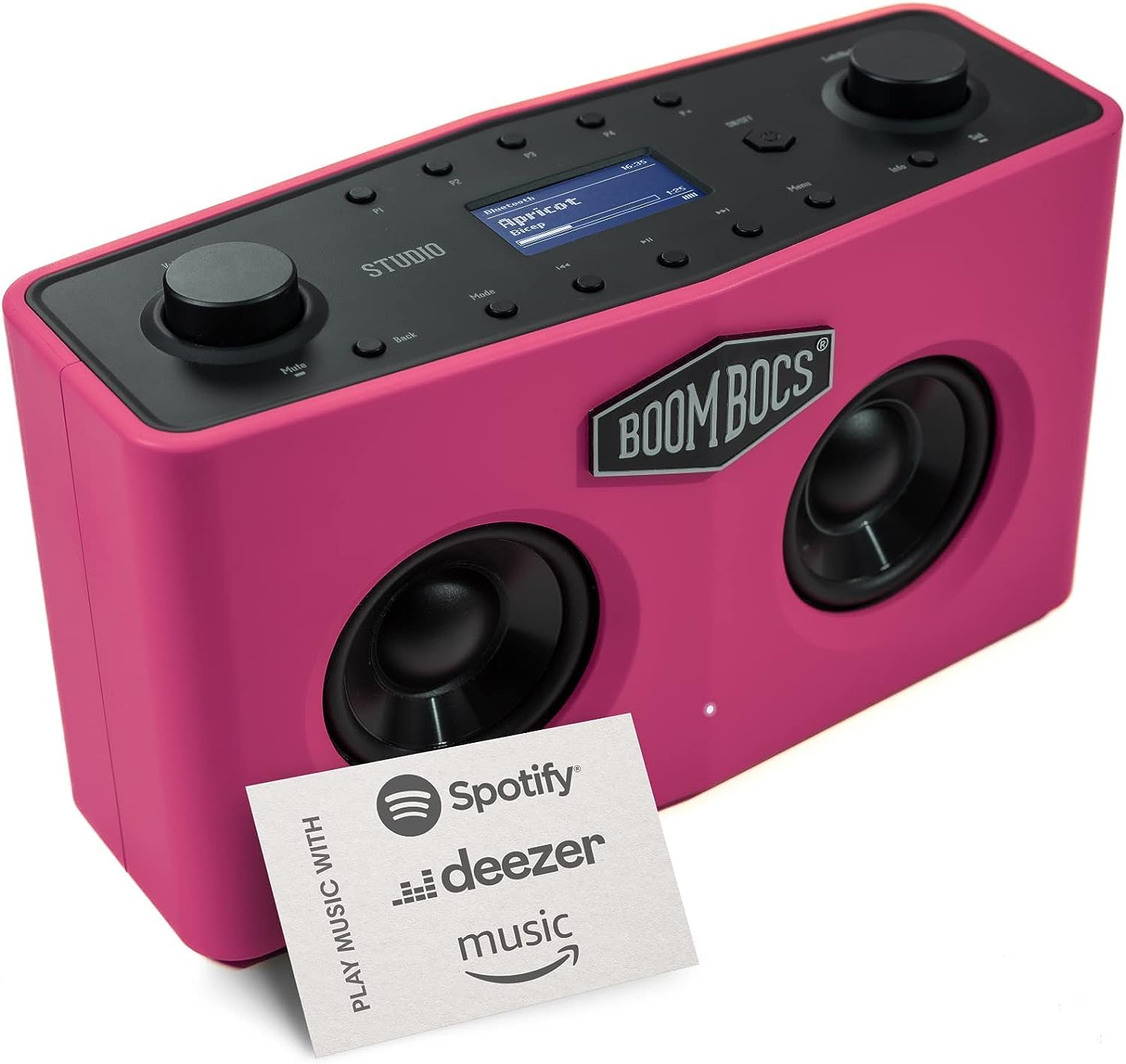 BoomBocs Portable Bluetooth Speaker with WiFi Internet Radio - Wireless Streaming for Spotify, Deezer & Amazon Music - Pink | Perfect for Home, Office, Travel & Outdoor Parties