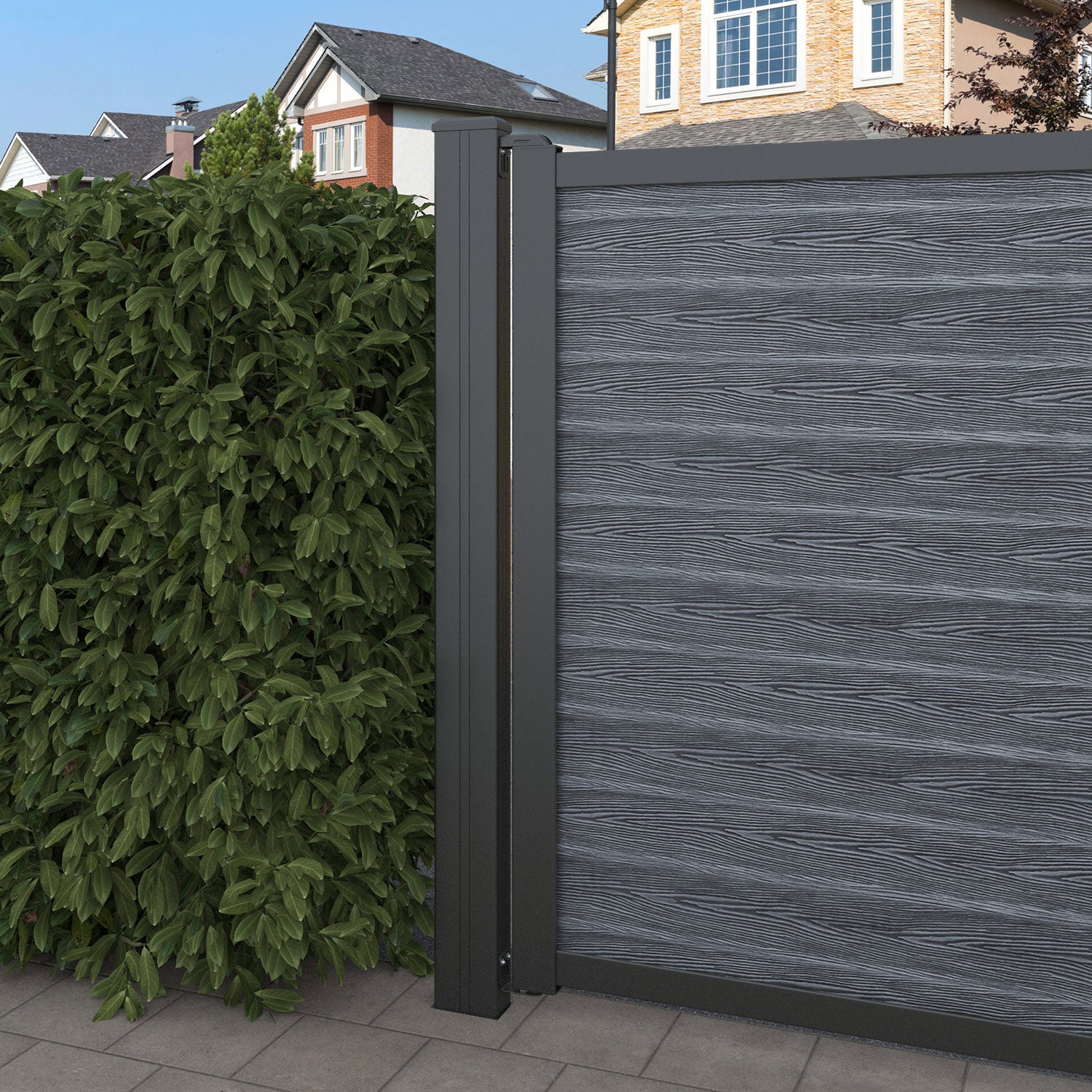 Classic Ambar Straight Top Driveway Gate - Anthracite Finish - Durable Steel Security Gate for Home & Commercial Use - Perfect for Driveways, Gardens & Property Entrances