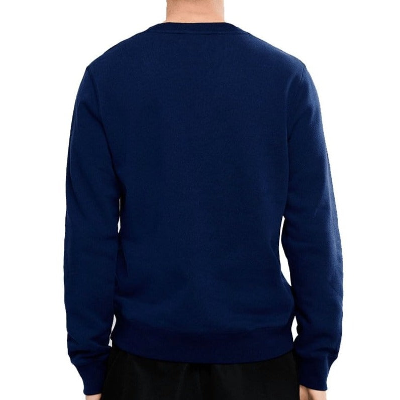Champion Men's Script Navy Crewneck Sweatshirt - Comfortable Casual Pullover for Everyday Wear, Gym, and Outdoor Activities