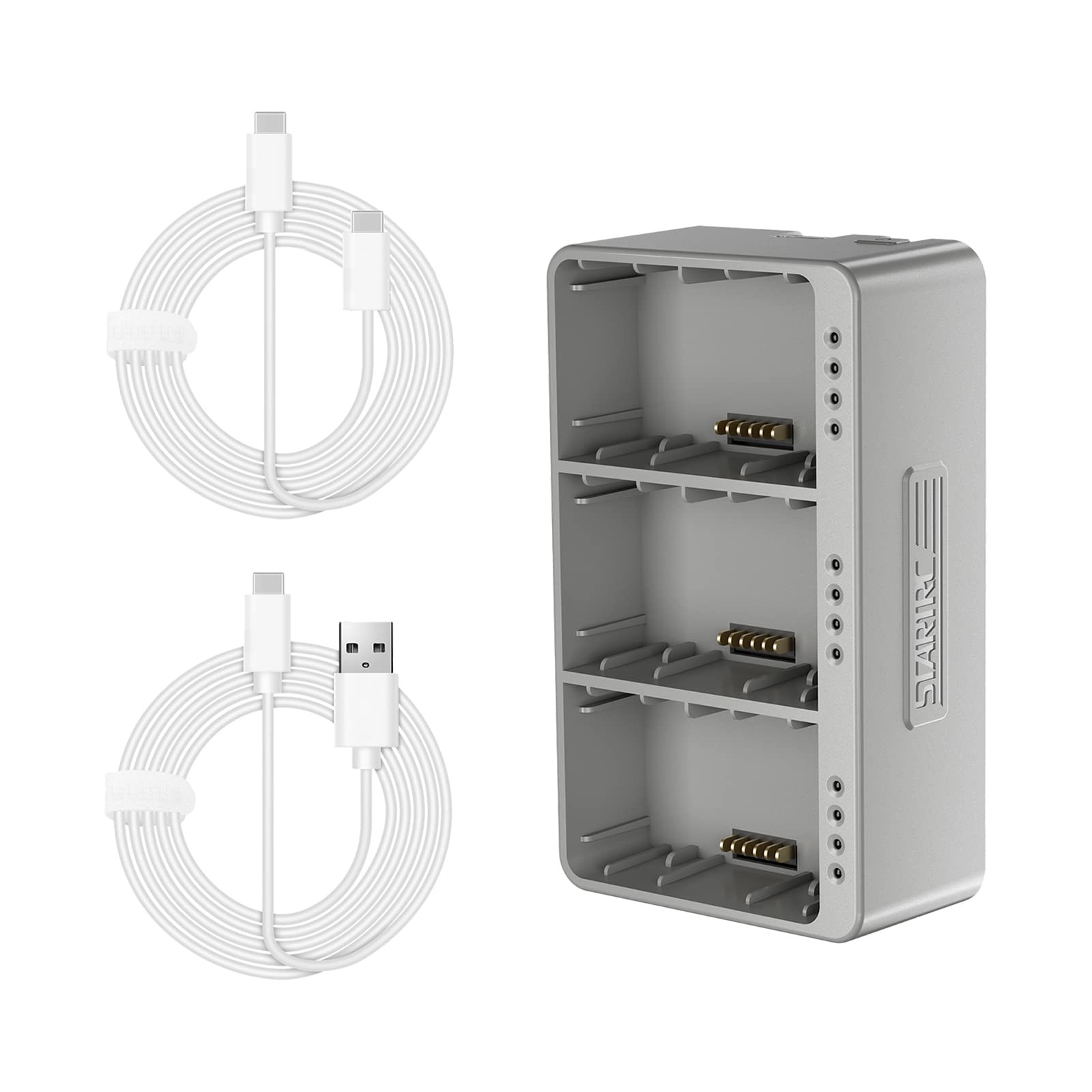 Fiorky 3-in-1 Fast Charging Dock for DJI Mini 3 Pro - Plastic Battery Charger with 3 Slots | Perfect for Travel, Outdoor Photography & Drone Enthusiasts