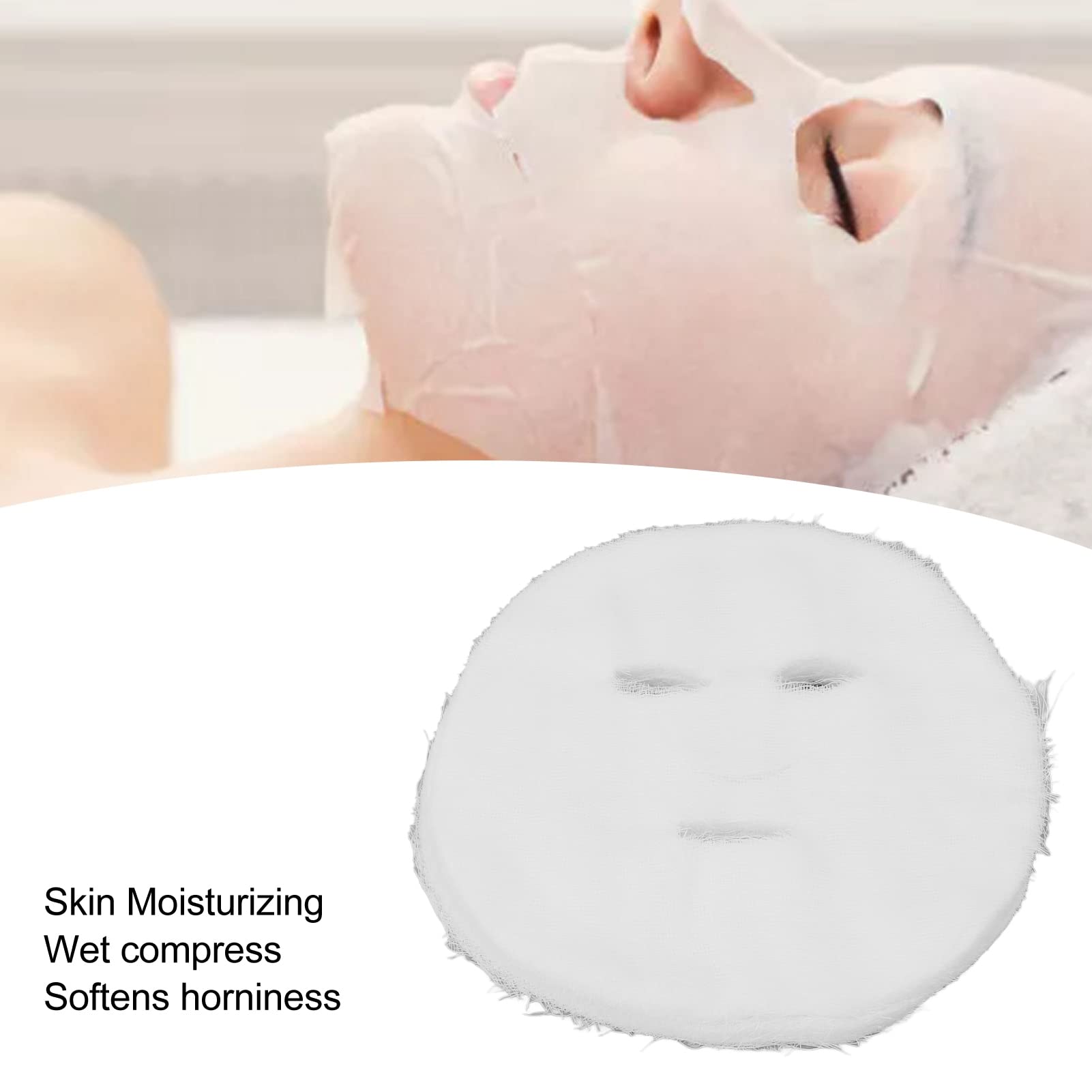 Yosoo 100pcs Disposable Gauze Facial Mask Sheets - Soft, Breathable & Absorbent DIY Paper Masks for Skincare & Spa Treatments at Home