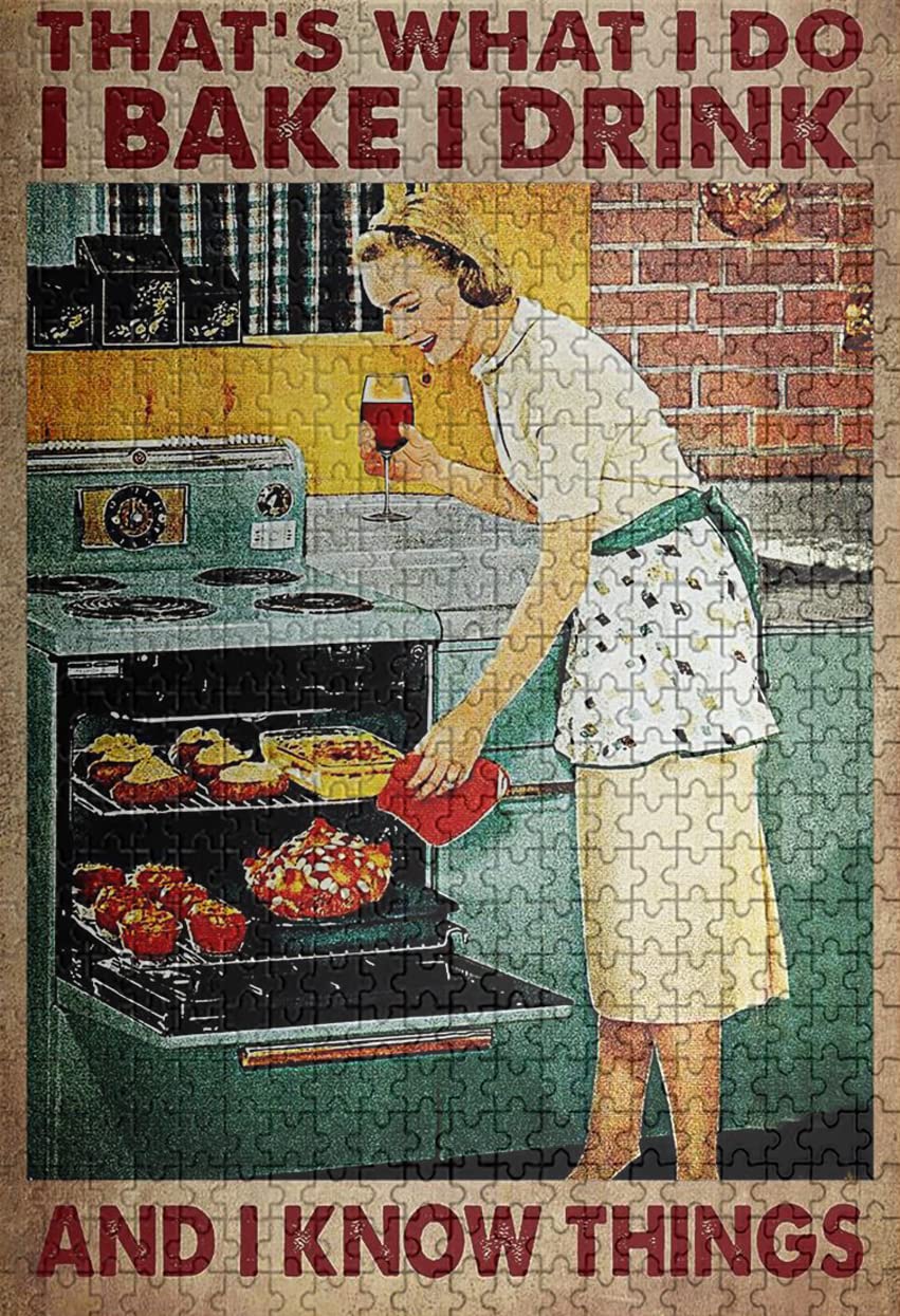 500-Piece Wooden Jigsaw Puzzle for Adults & Kids - Baking Girl 