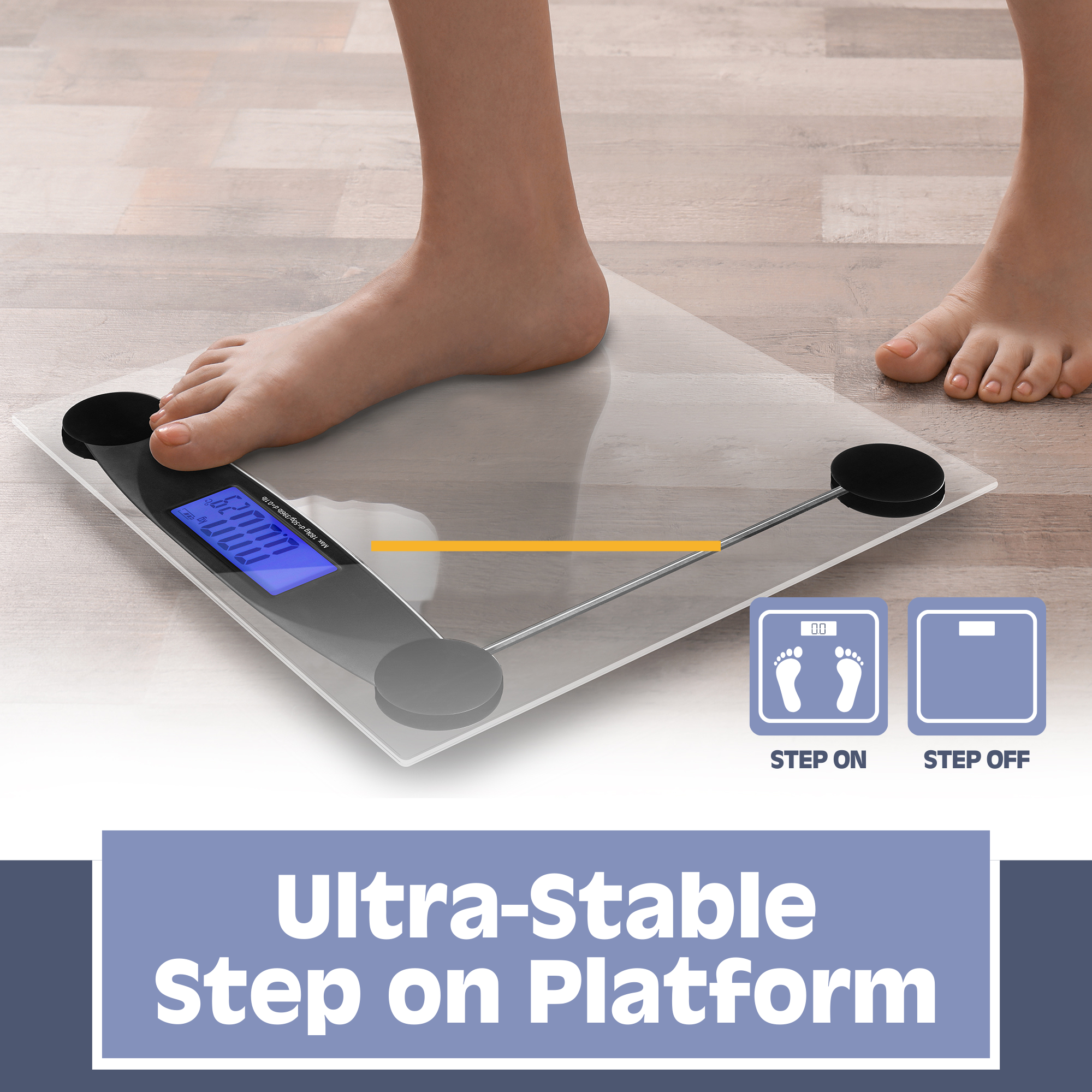 Smart Digital Bathroom Scale - Ultra Thin Glass Body Weight Scale with Auto Step-On Technology | Accurate BMI Measurement for Home Fitness & Health Tracking