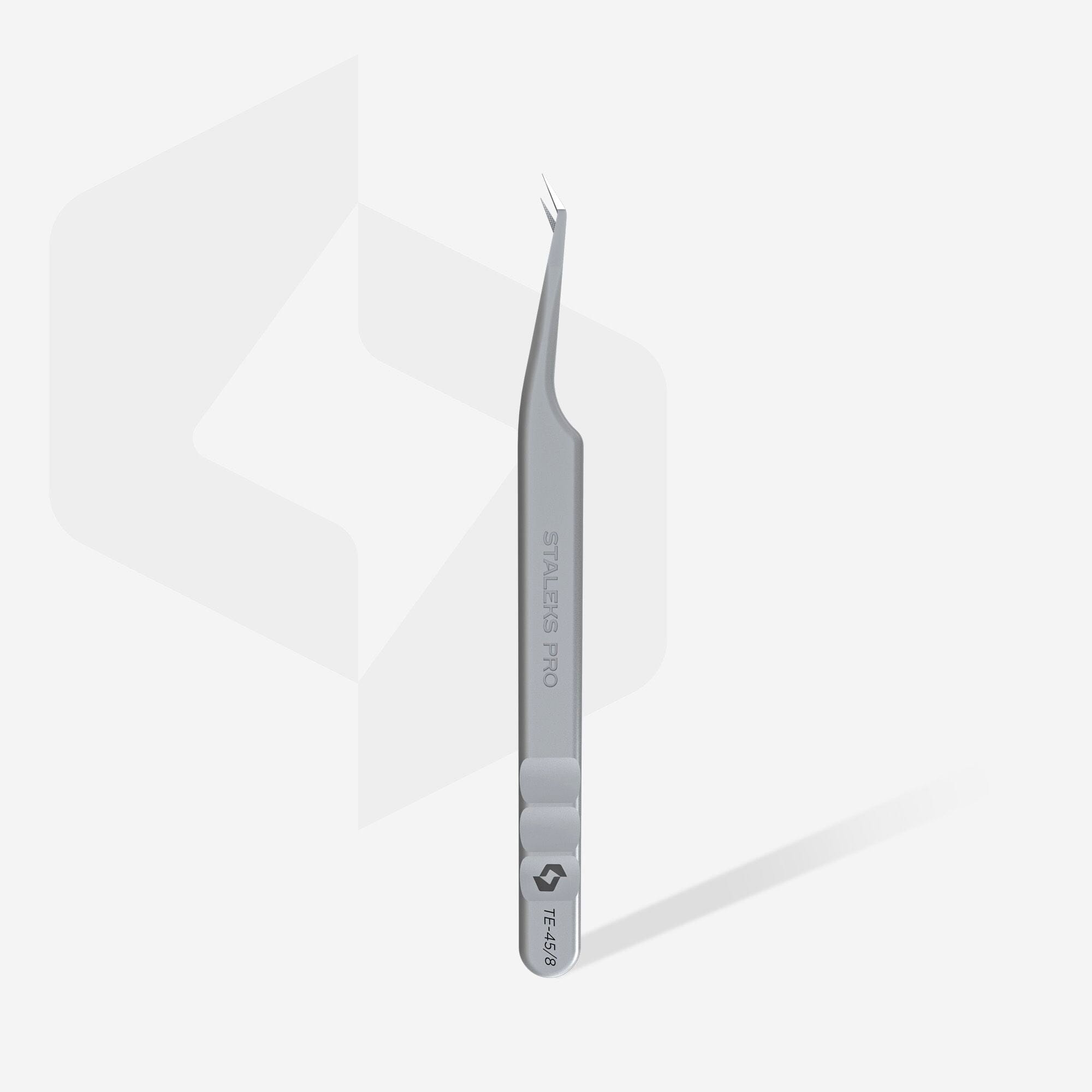 Professional Eyelash Tweezers with Fiber Tips - Staleks EXPERT 45 TYPE 8 (Mini L) - Perfect for Lash Extensions, Salon Use & DIY Beauty