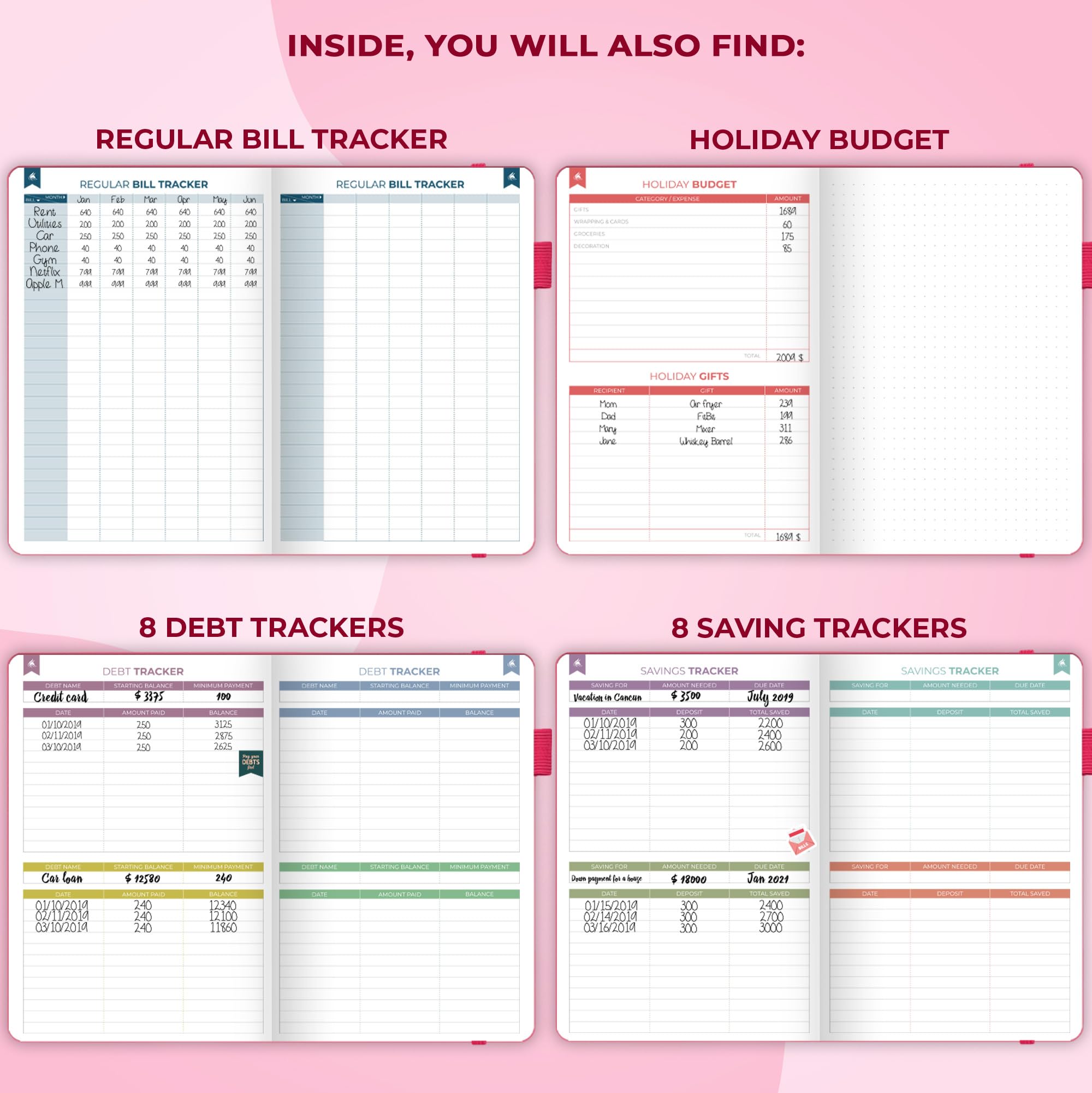 Clever Fox Budget Planner 2.0 - Finance Notebook for Beginners with Expense Tracker (Hot Pink) - Perfect for Personal Money Management
