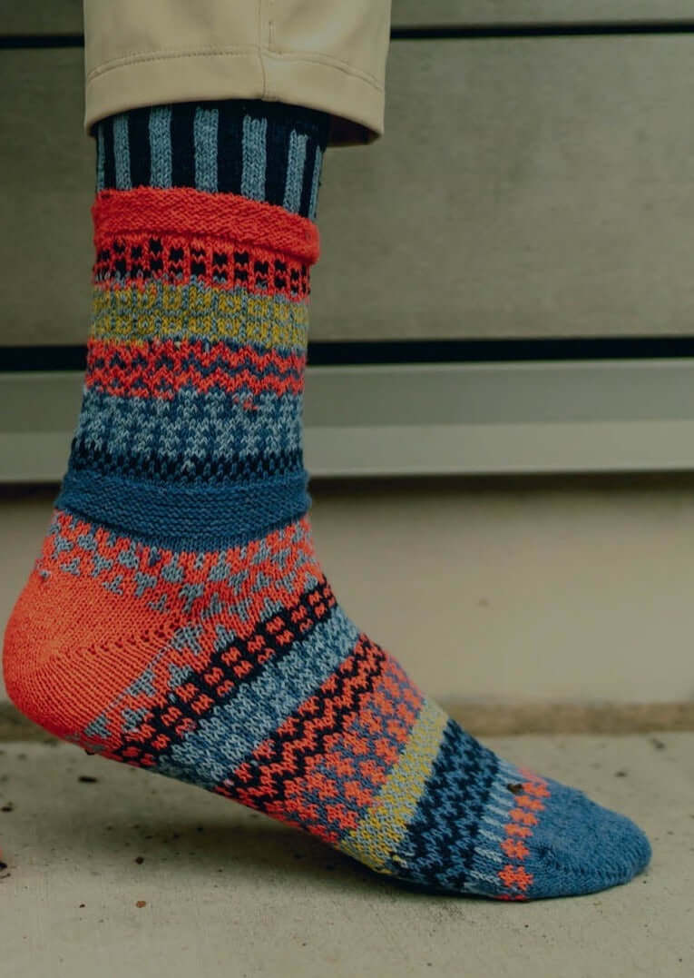 Premium Masala Knitted Crew Socks - Made in USA - Soft & Comfortable Cotton Socks for Men & Women - Perfect for Casual Wear, Work & Outdoor Activities