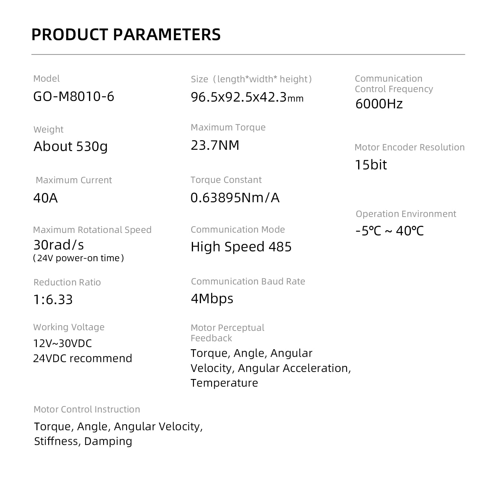 High-Performance GO-M8010-6 Bionic Robot Joint Motor - Permanent Magnet Synchronous Motor for Precision Robotics - Perfect for Robotics Competitions, DIY Projects & STEM Research - Enhance Your Robot's Agility and Control in Industrial Automation & Educational Labs