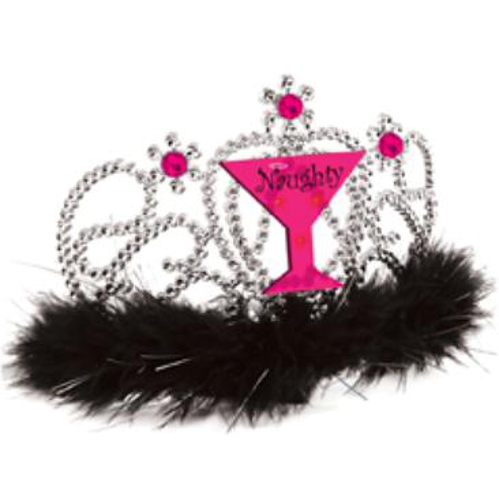 LED Light Up Naughty Tiara for Women - Sparkling Rhinestone Crown for Bachelorette Parties, Birthday Celebrations & Costume Accessories