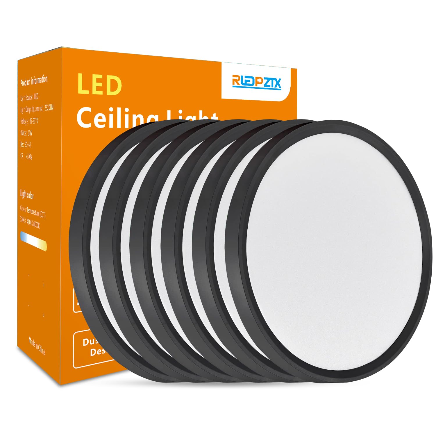 6 Pack 12 Inch Ultra-Slim Low Profile LED Ceiling Light - Dimmable Round Flat Panel Light with 3 Color Temperatures (3000K/4000K/5000K) - Energy Saving Flush Mount Fixture for Bedroom, Hallway, Bathroom, Kitchen, Office - Easy Installation & Modern Design