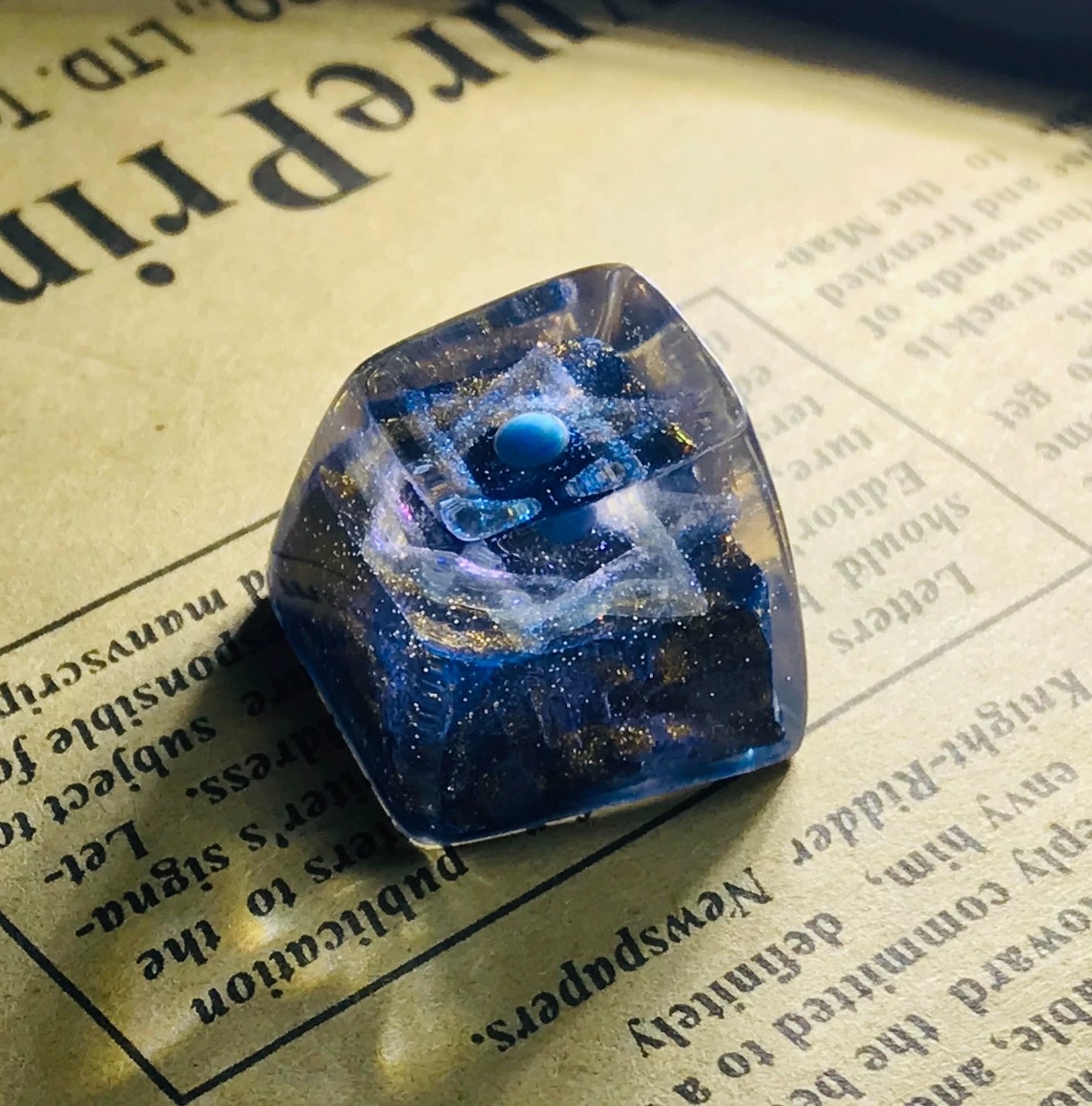 Hexagram Universe Starry Sky Crystal Resin Keycaps - Custom SA Profile Mechanical Keyboard Keycaps for Gaming & Typing - Unique Handmade Decorative Keycaps for PC, Mac, Laptop (Perfect for Gamers & Typists)