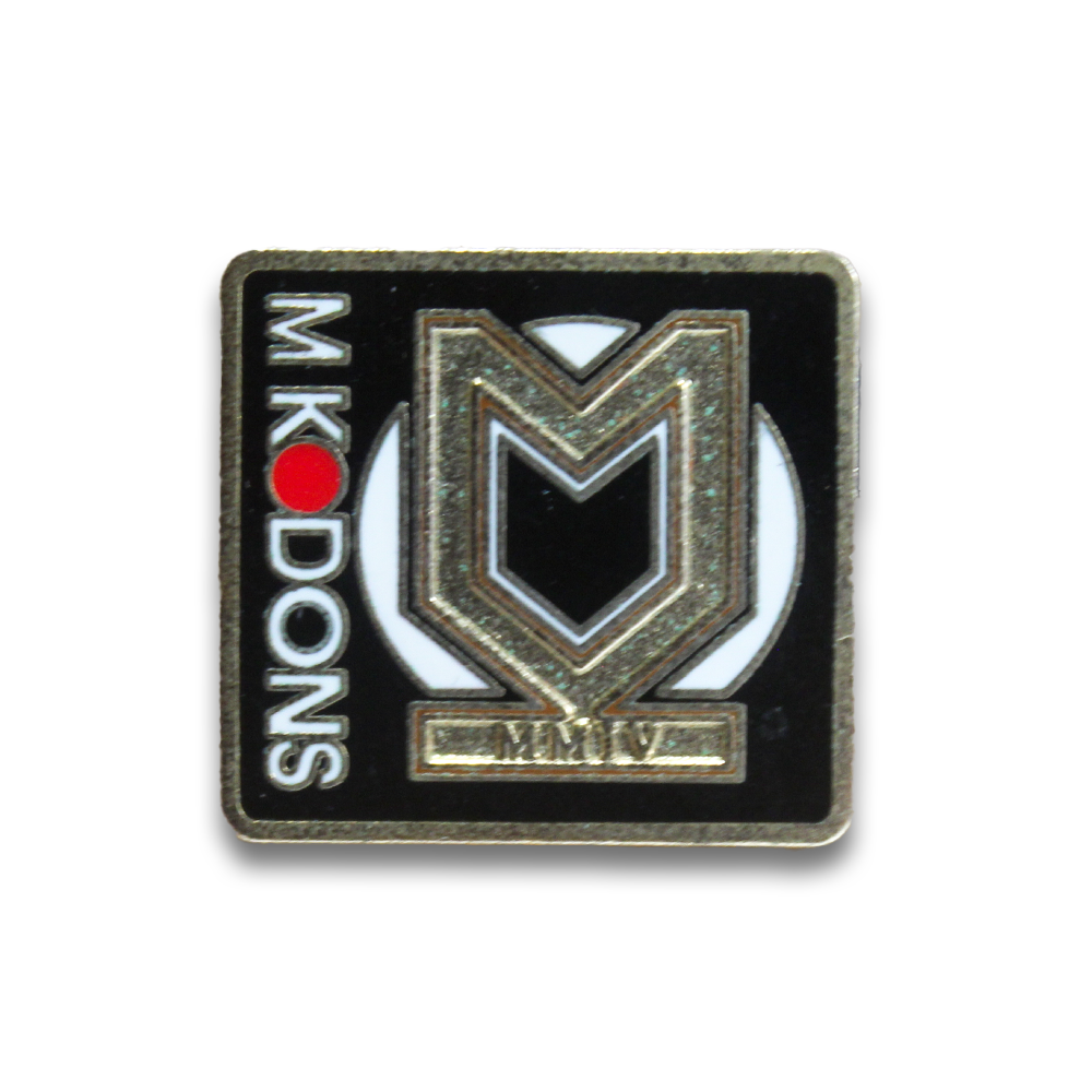 Milton Keynes Dons FC Official Pin Badge - Black - Collectible Football Club Badge for Fans & Supporters - Perfect for Jackets, Hats & Backpacks