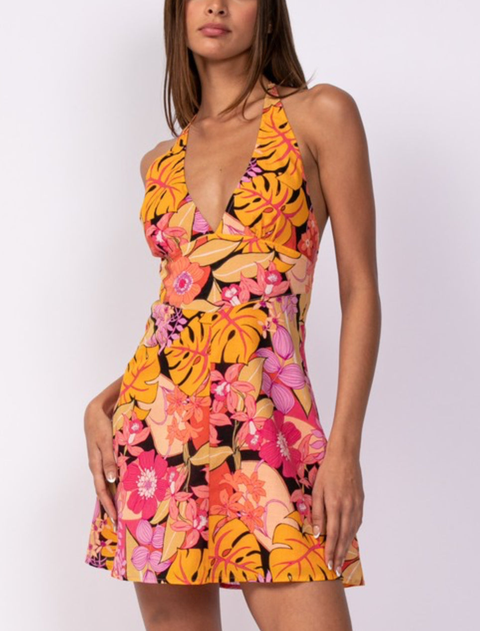 Orange/pink floral