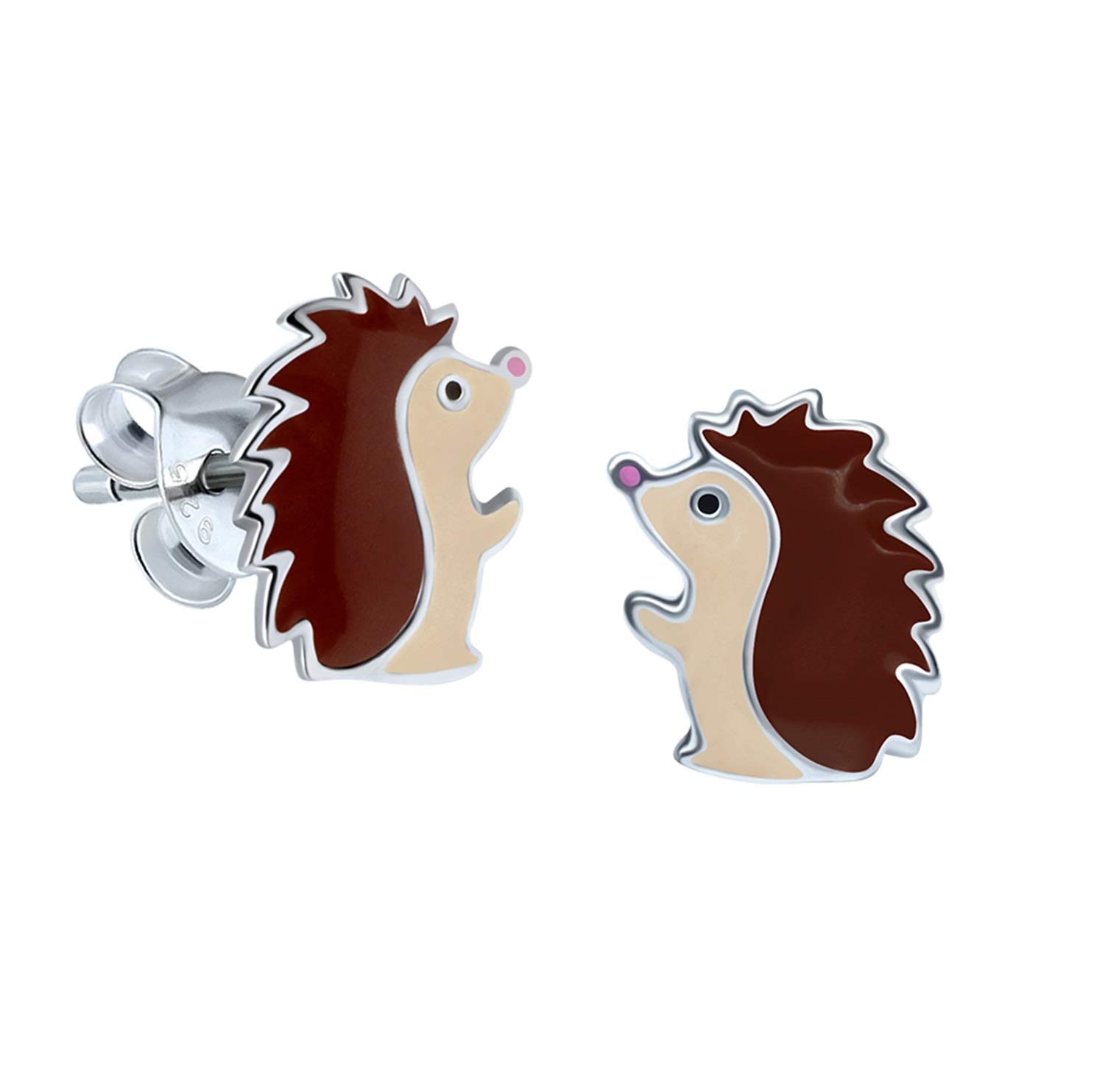 Sterling Silver Hedgehog Earrings - 925 Silver Cute Animal Jewelry for Women - Perfect Gift for Animal Lovers, Birthday & Everyday Wear