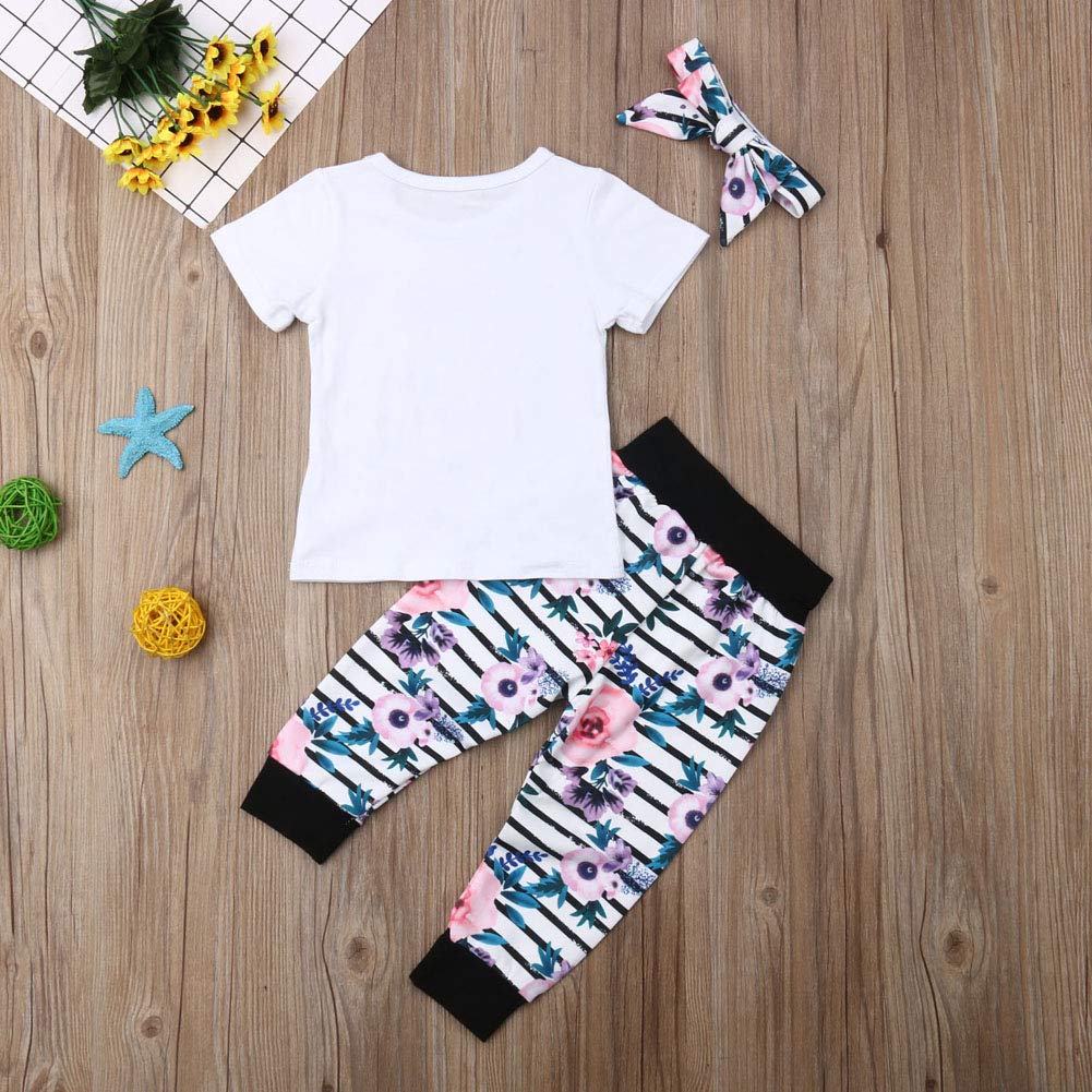 **Newborn Baby Girl Outfits Set - Little Sister Big Sister Bodysuit Romper + Floral Striped Pants + Headbands - Cute Matching Clothes for Newborn Toddler Girls - Perfect for Family Photos, Birthday Parties & Special Occasions**
