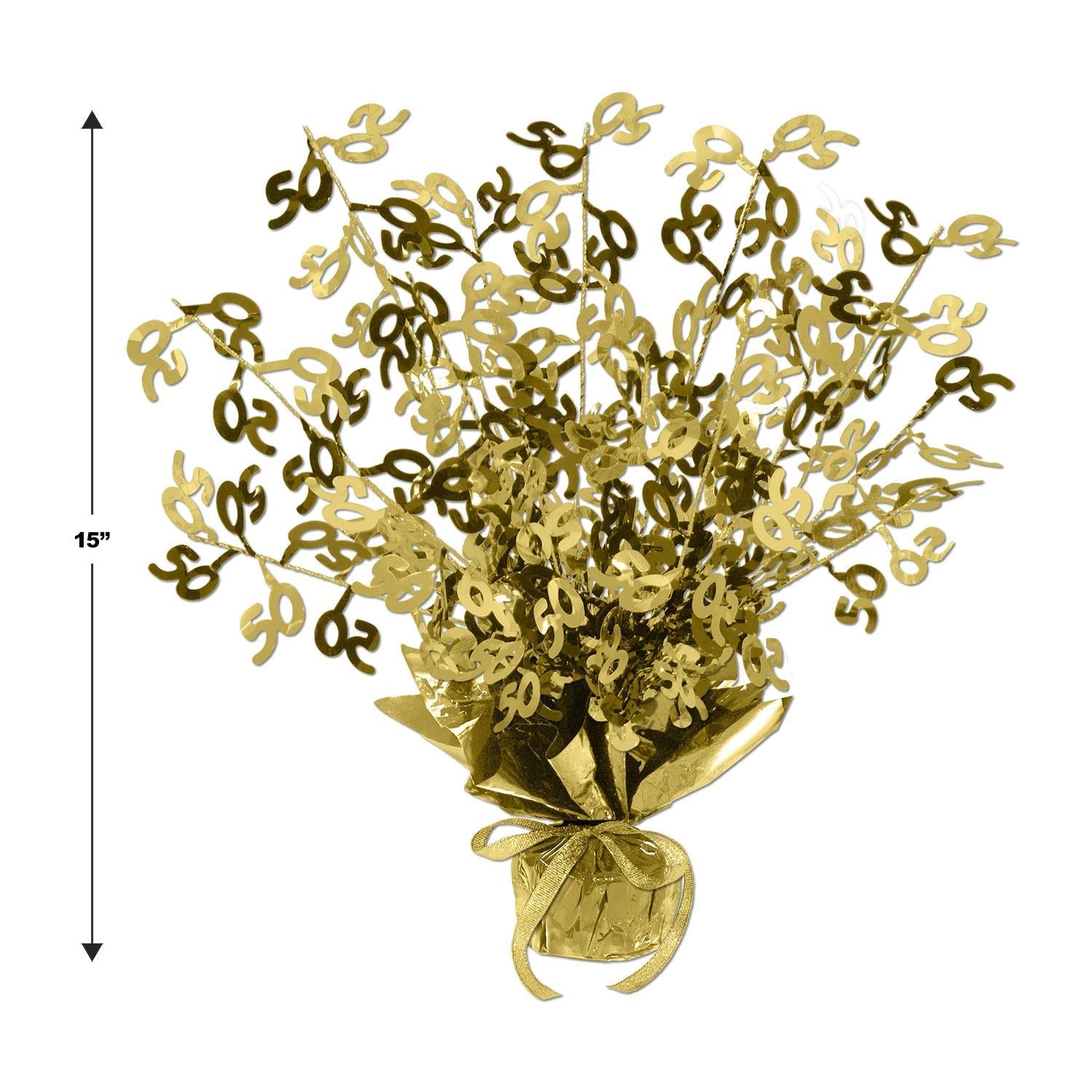 12 Pack Beistle 50th Anniversary Gold Centerpieces - Elegant Party Decorations for Birthday, Wedding & Anniversary Celebrations