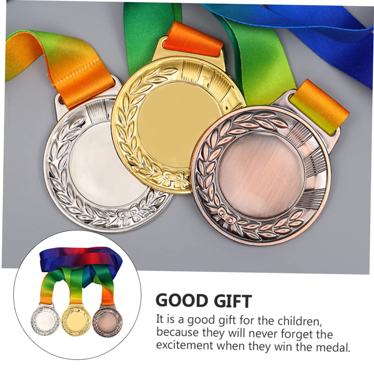 Sports Medal Award for Kids - Gold Silver Bronze Metal Medals for Soccer Games, Competitions & Children's Sports Events - Perfect for Trophies, Prizes & Motivational Rewards