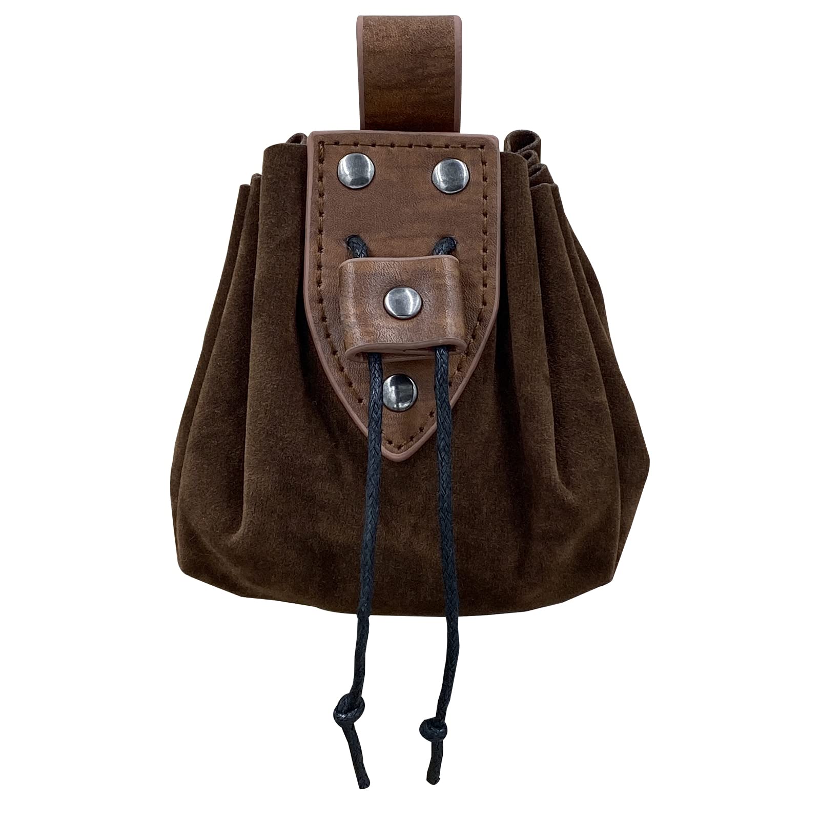 JAOYU Vintage Nordic Embossed Leather Drawstring Pouch - Adjustable Belt Bag for Men & Women | Medieval Coin Purse for Renaissance Fairs, LARP & Cosplay | Historical Reenactment Accessory | Perfect for Everyday Carry, Themed Parties & Outdoor Adventures | Great Gift for History Lovers | Ideal for Festival Events, Costume Parties & Medieval Style Outfits | Use as Travel Wallet, Renaissance Fair Essential & Viking Cosplay Accessory